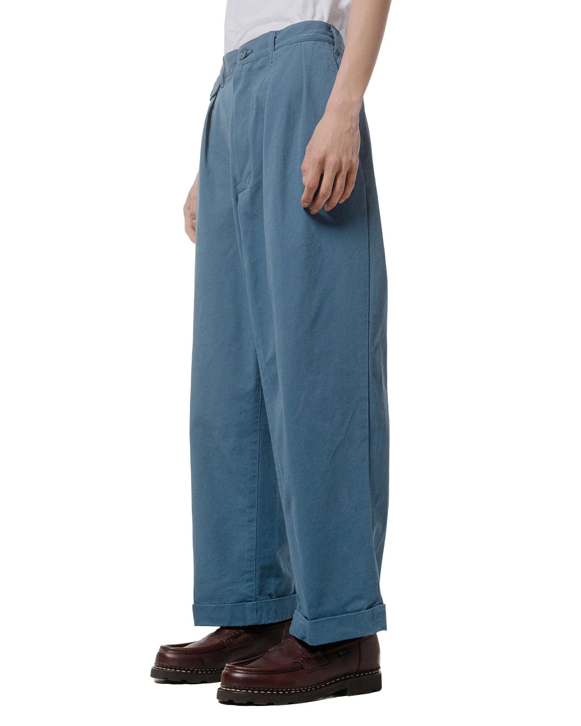 Beams Plus 2Pleats Trousers Twill Bio Washed Sax sold by Lost & Found product image thumbnail 2