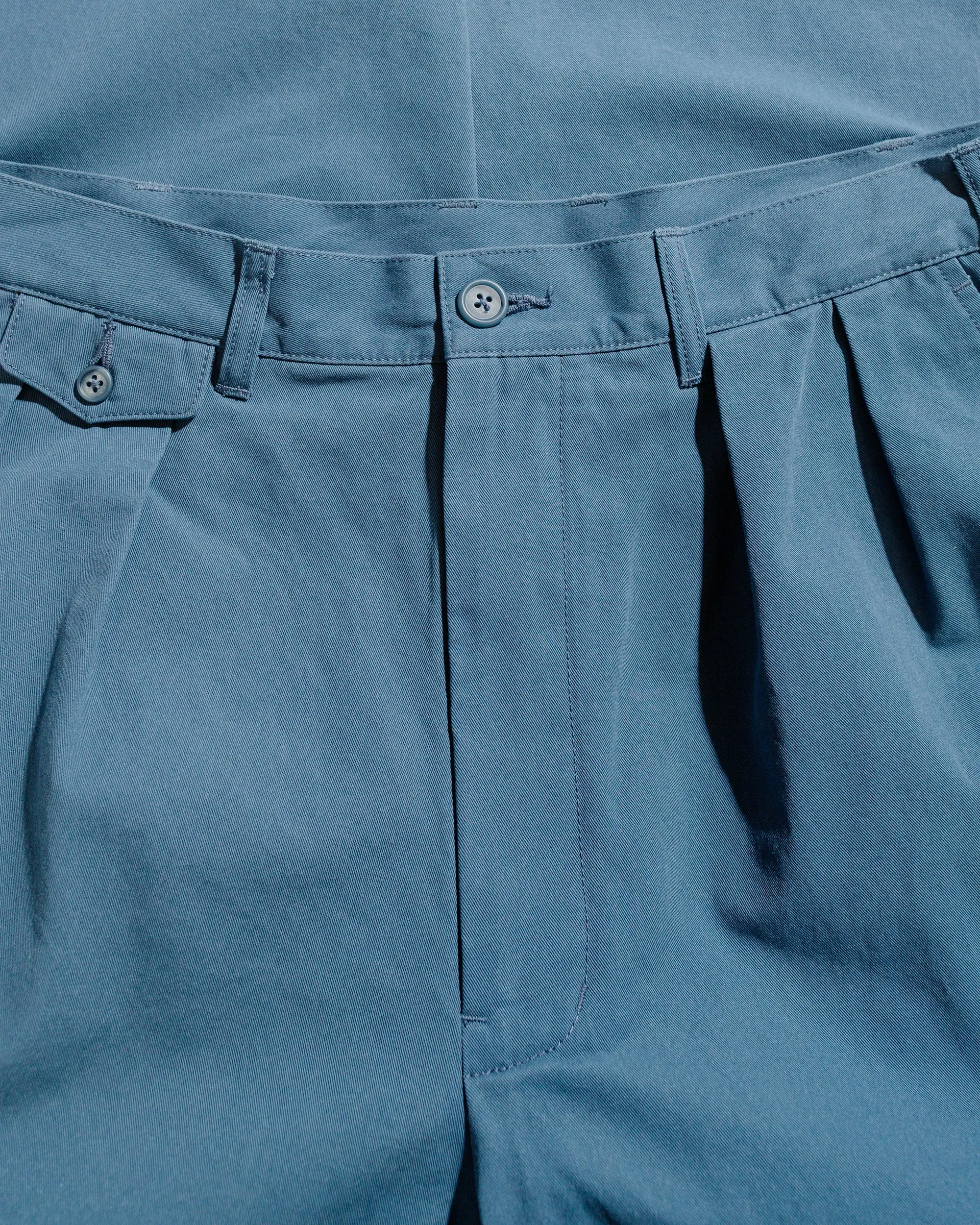 Beams Plus 2Pleats Trousers Twill Bio Washed Sax sold by Lost & Found product image thumbnail 5