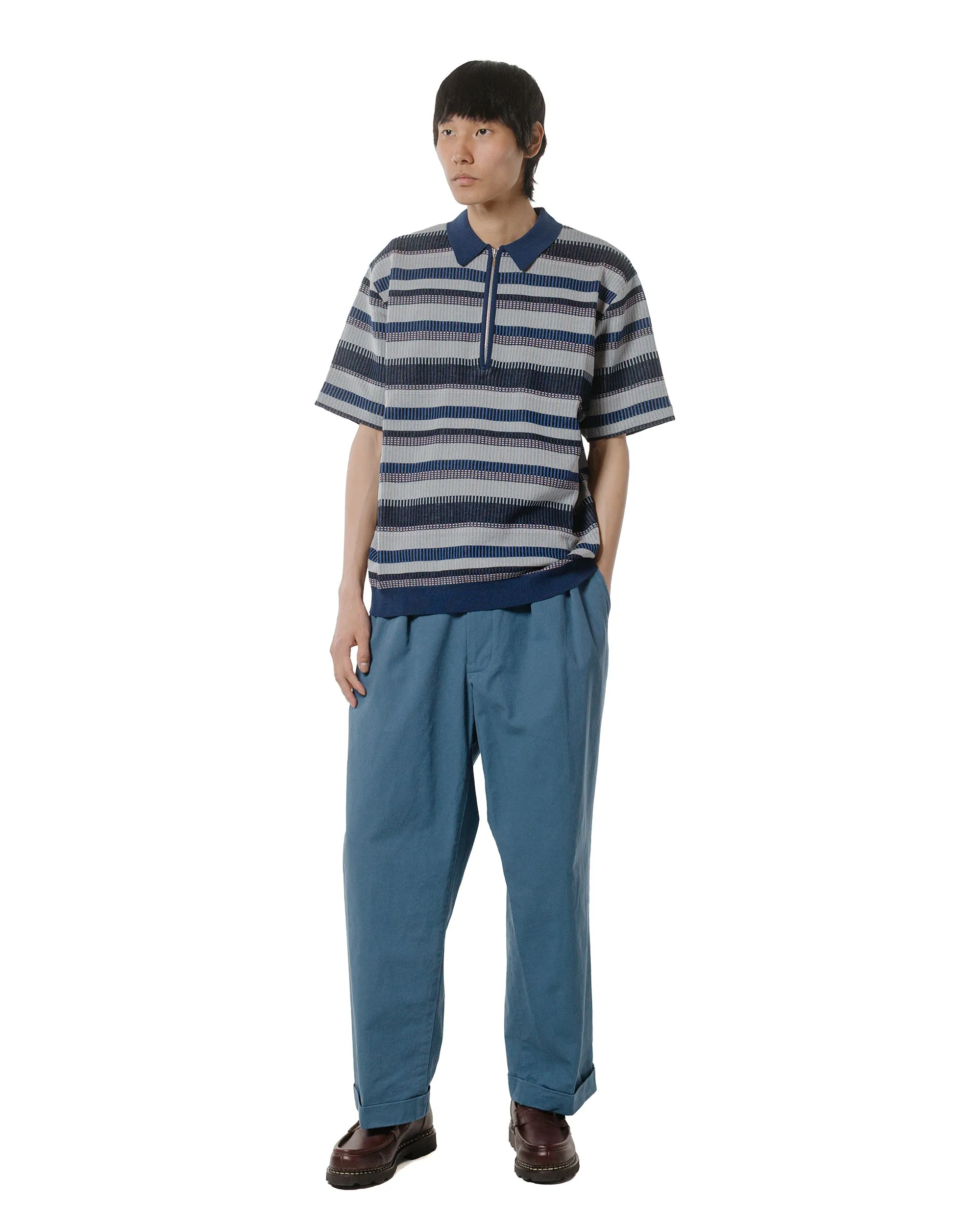 Beams Plus 2Pleats Trousers Twill Bio Washed Sax sold by Lost & Found product image thumbnail 4
