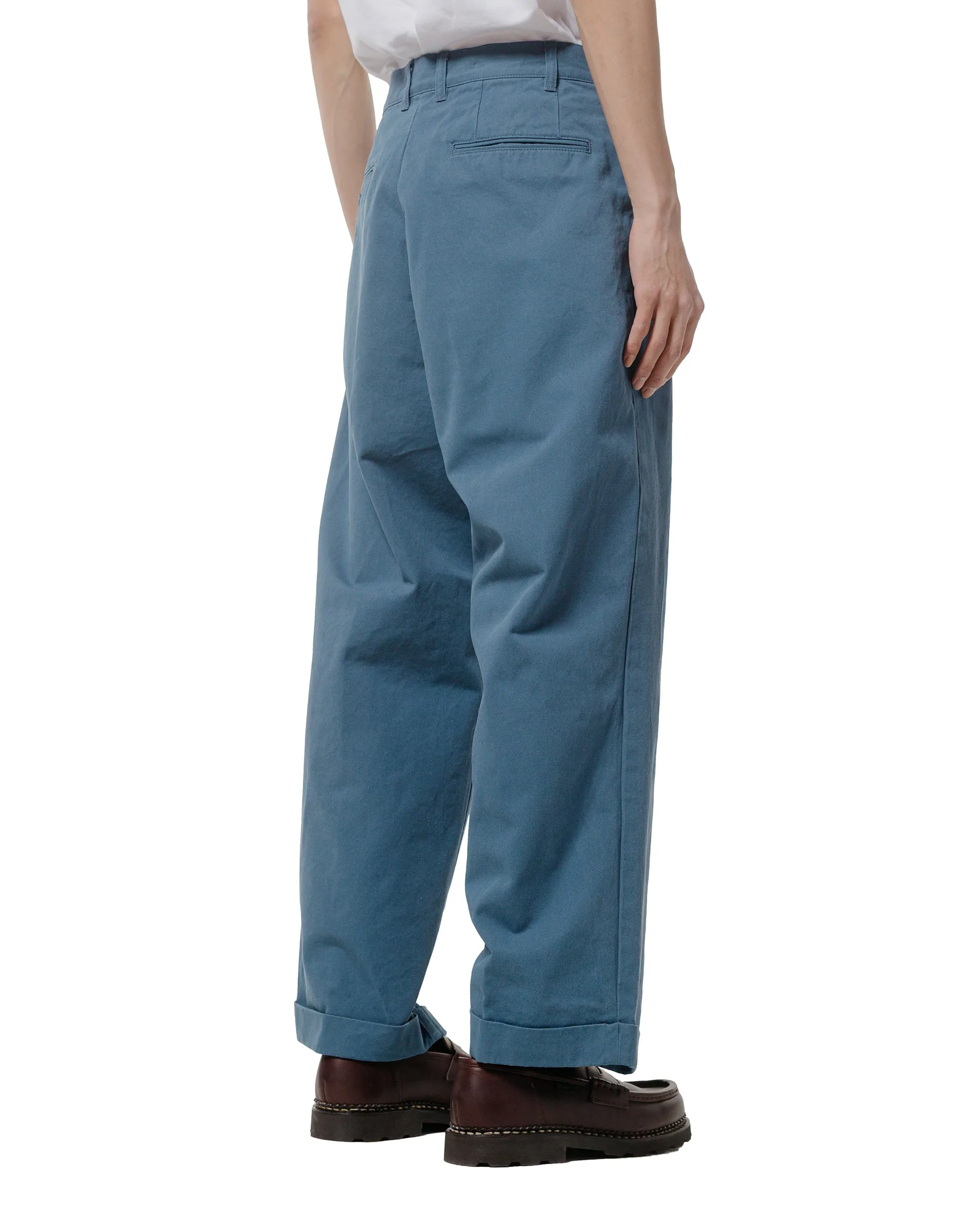 Beams Plus 2Pleats Trousers Twill Bio Washed Sax sold by Lost & Found product image thumbnail 3