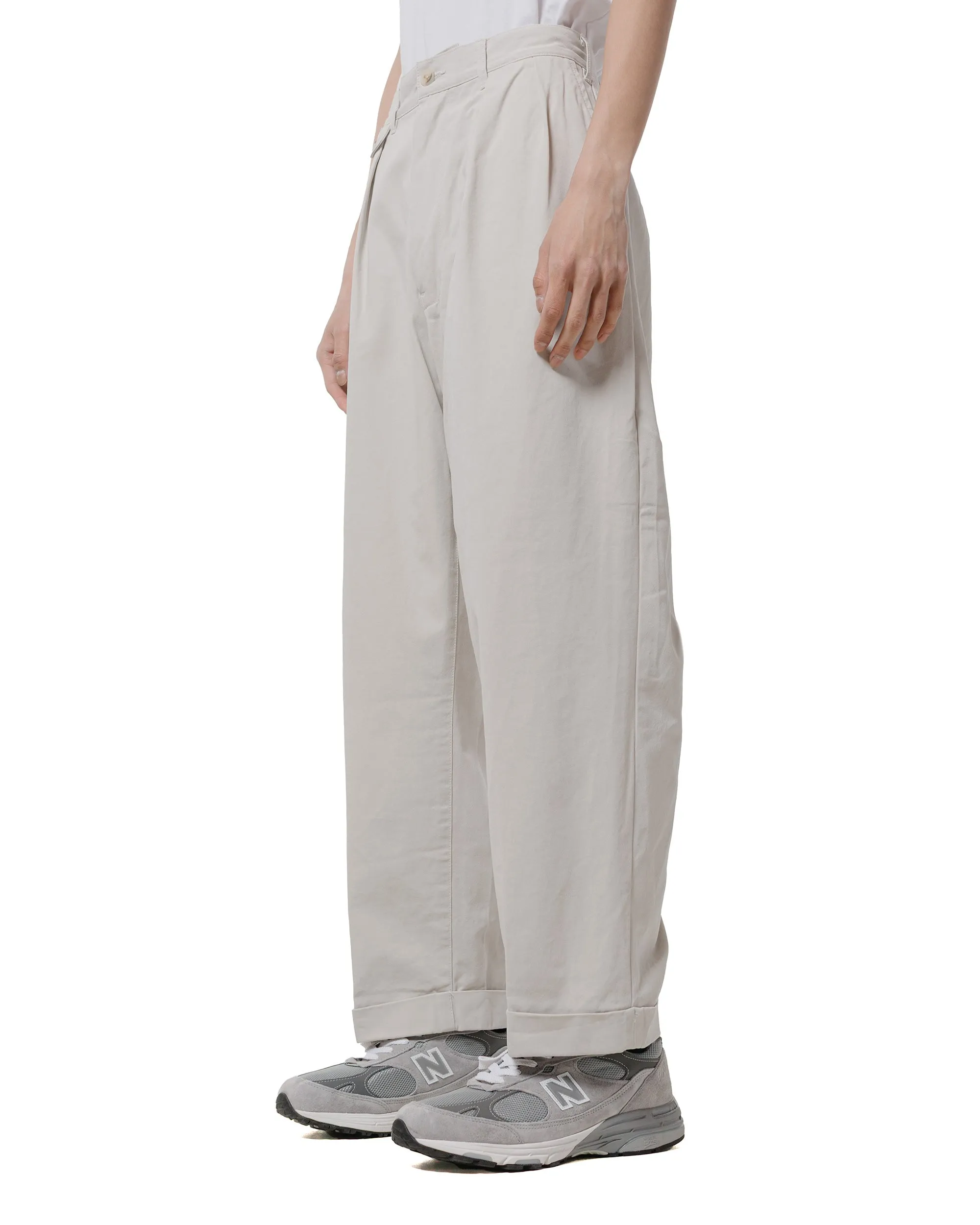 Beams Plus 2Pleats Trousers Twill Bio Washed Cement sold by Lost & Found product image thumbnail 2