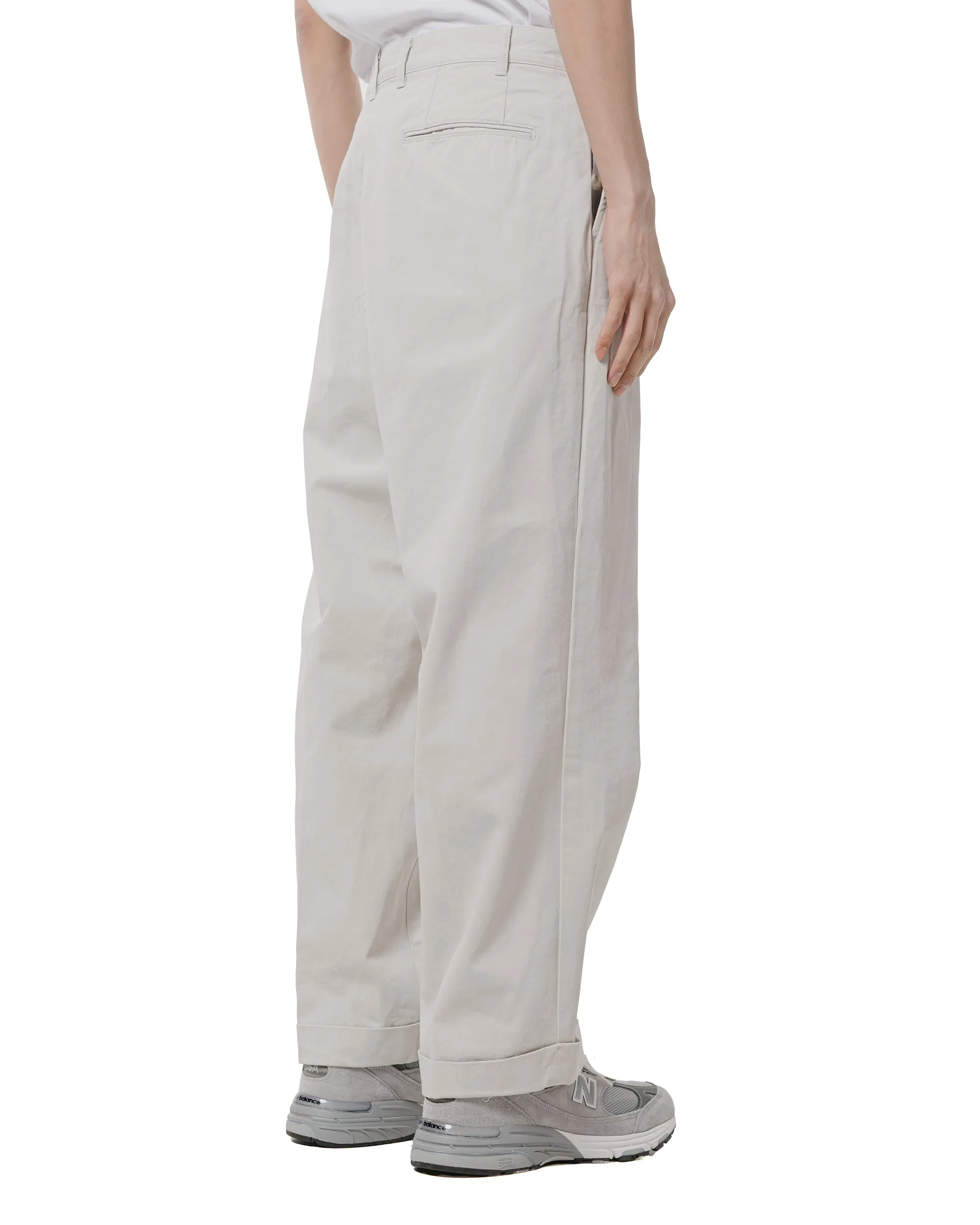 Beams Plus 2Pleats Trousers Twill Bio Washed Cement sold by Lost & Found product image thumbnail 3