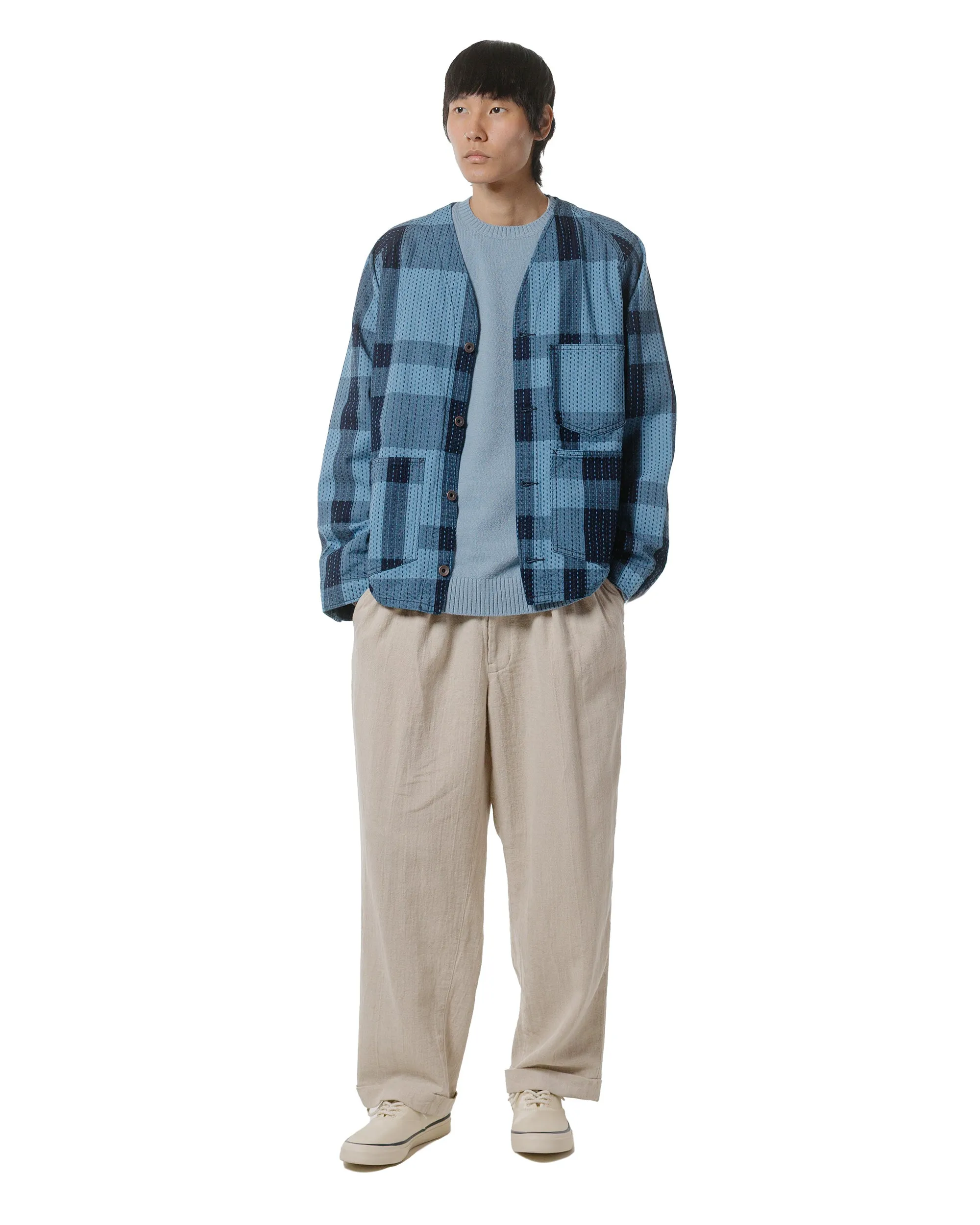 Beams Plus Engineer Jacket Indigo Sashiko Plaid sold by Lost & Found product image thumbnail 4