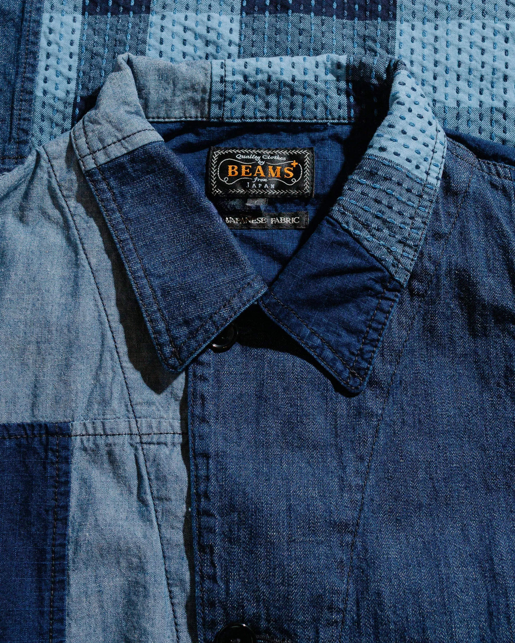 Beams Plus MIL Chore Jacket Indigo Patchwork sold by Lost & Found product image thumbnail 5