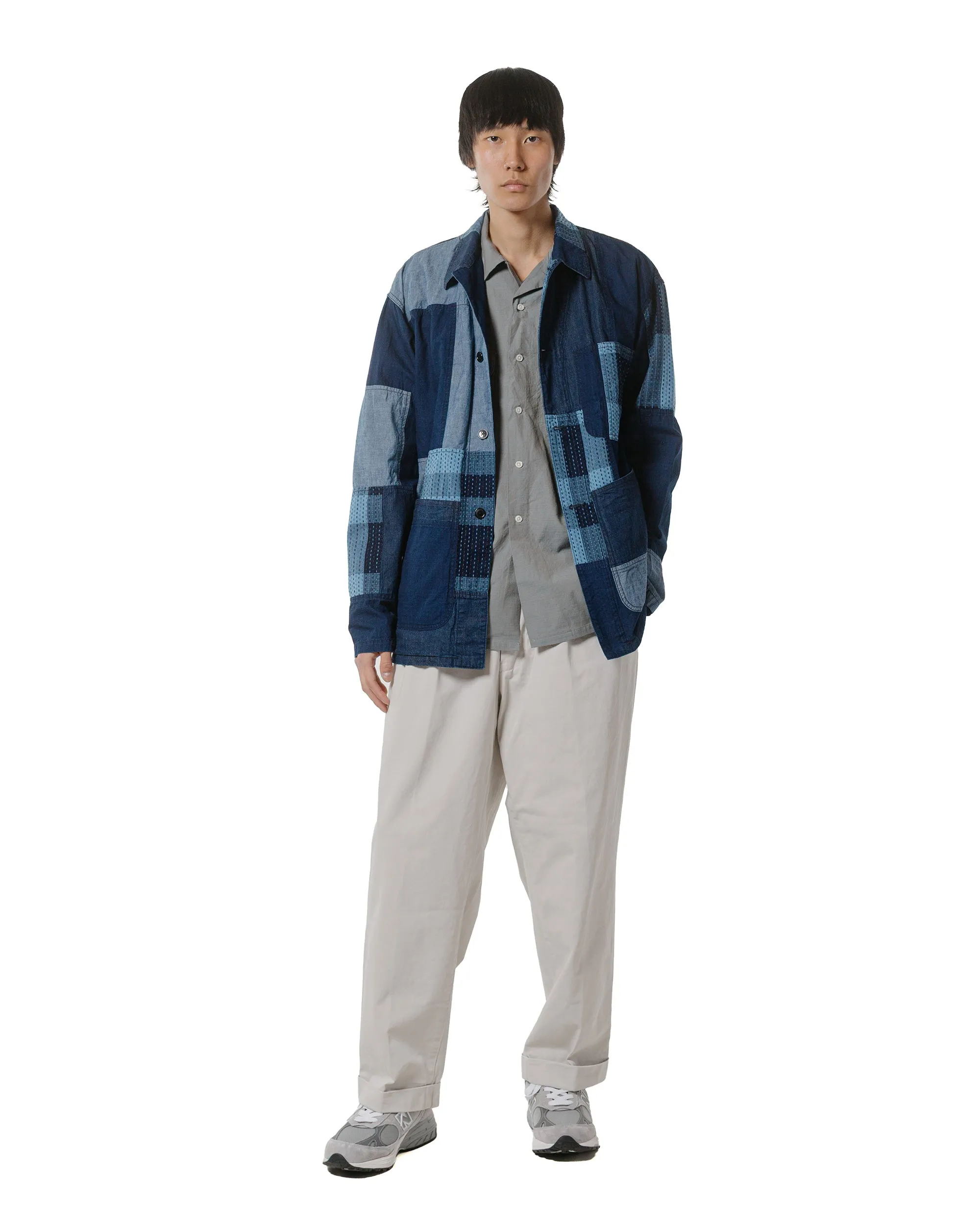 Beams Plus Open Collar Slab Chambray Sage sold by Lost & Found product image thumbnail 4