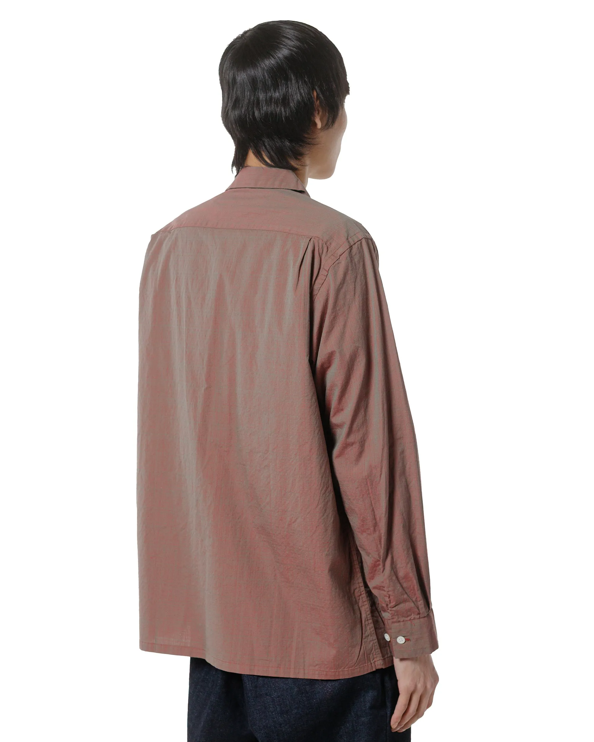 Beams Plus Open Collar Slab Chambray Red sold by Lost & Found product image thumbnail 3