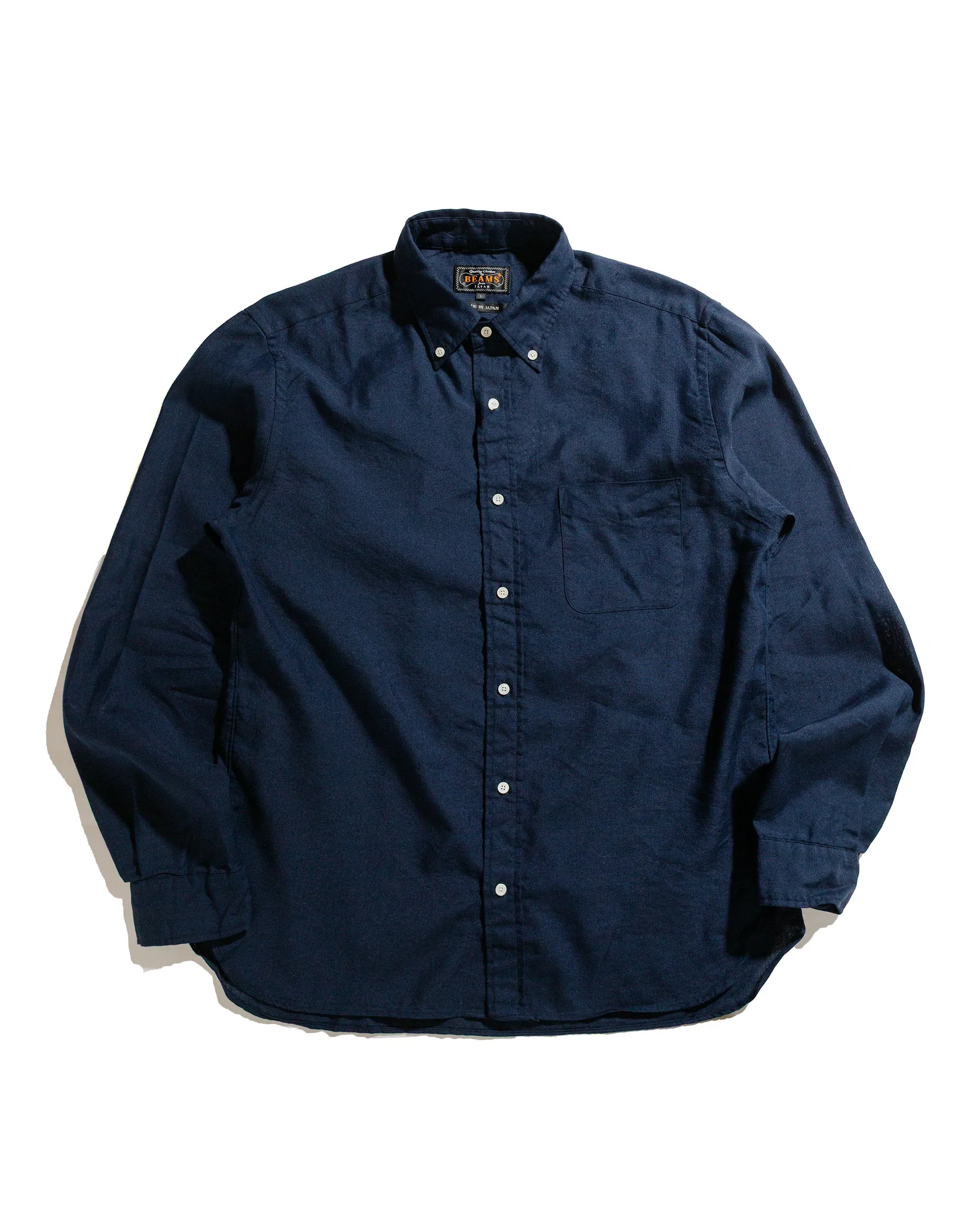 Beams Plus B.D. COOLMAX® Linen Navy sold by Lost & Found