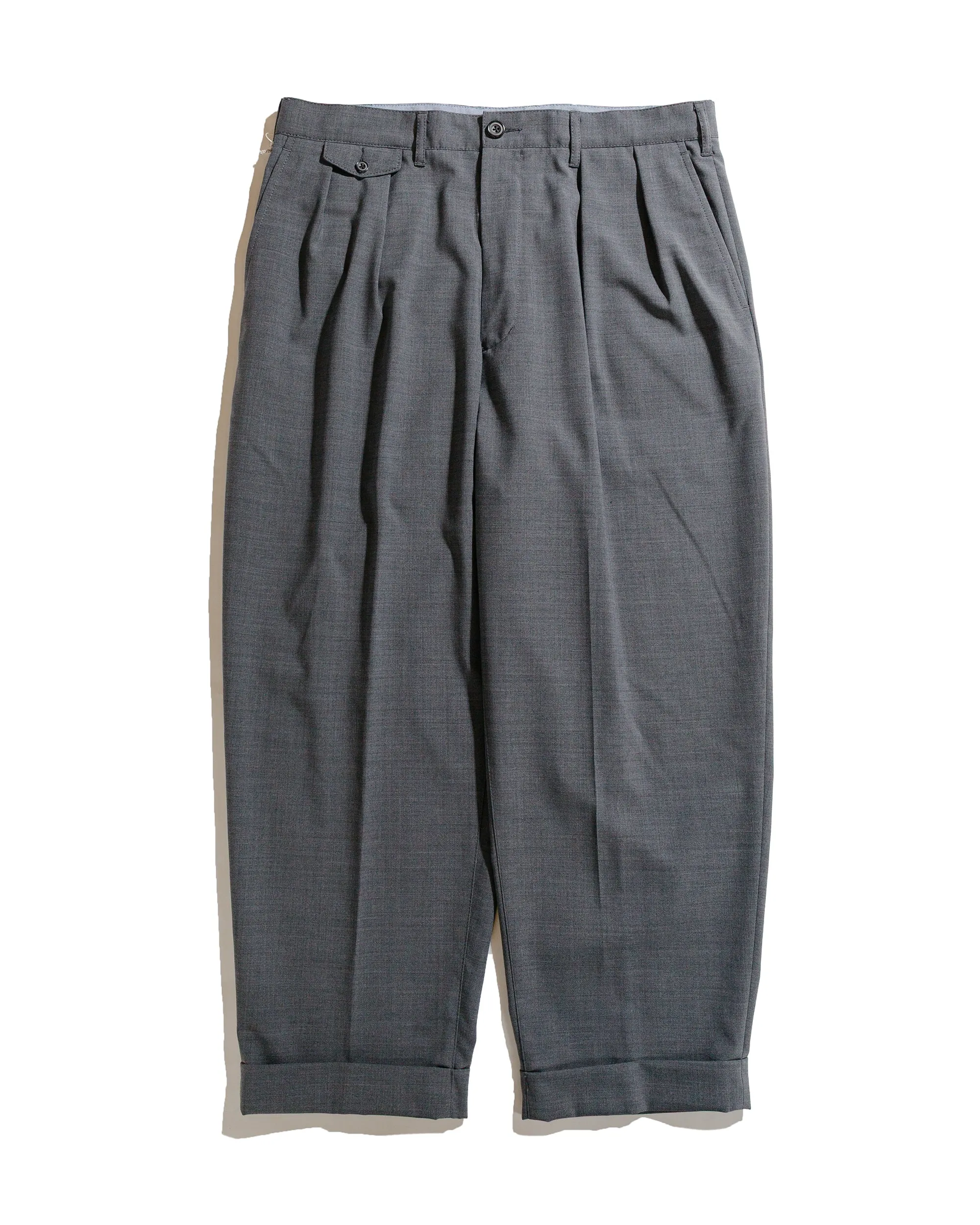 Beams Plus 2Pleats Wool Tropical Grey sold by Lost & Found
