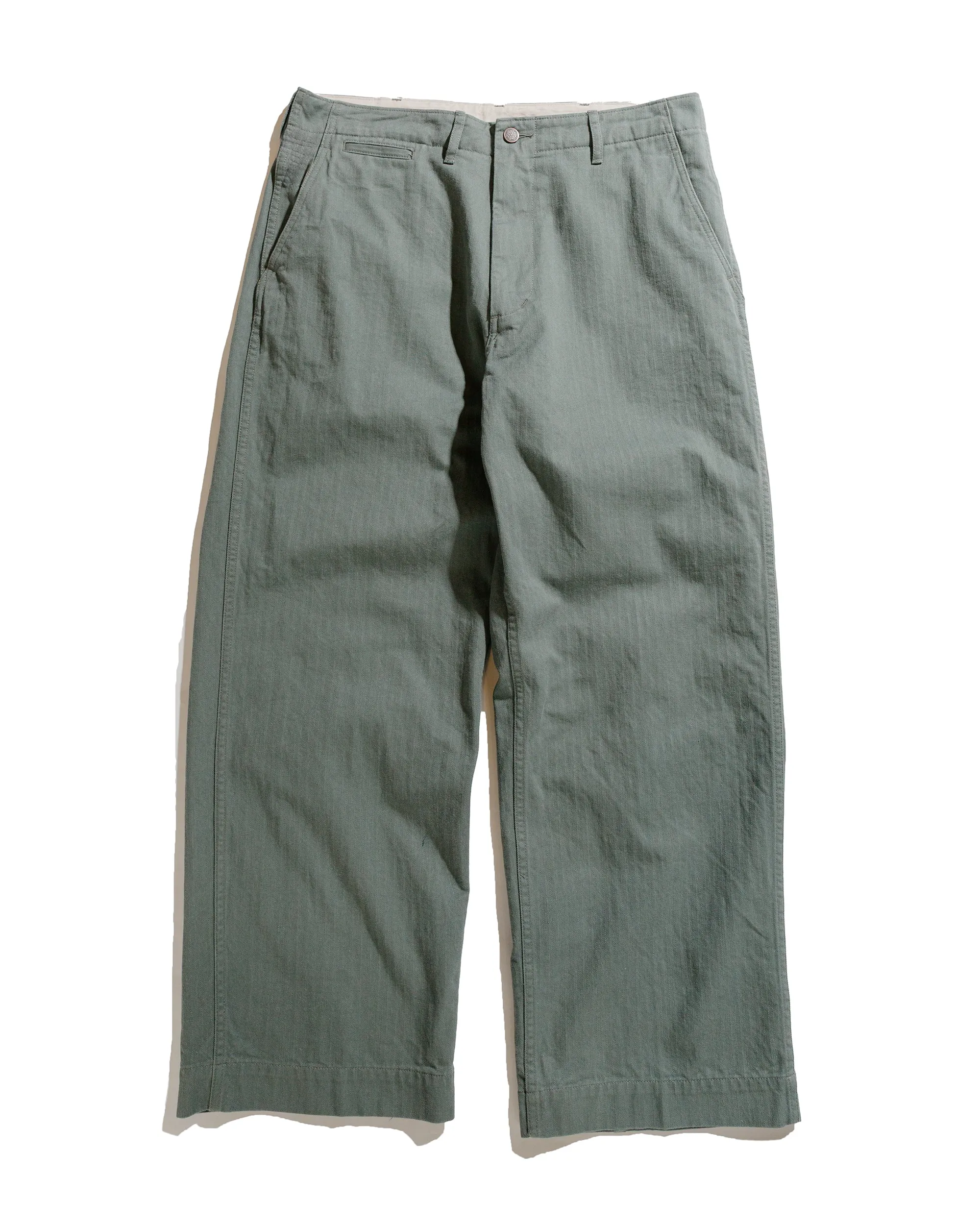 Beams Plus MIL Trousers Herringbone Sage sold by Lost & Found