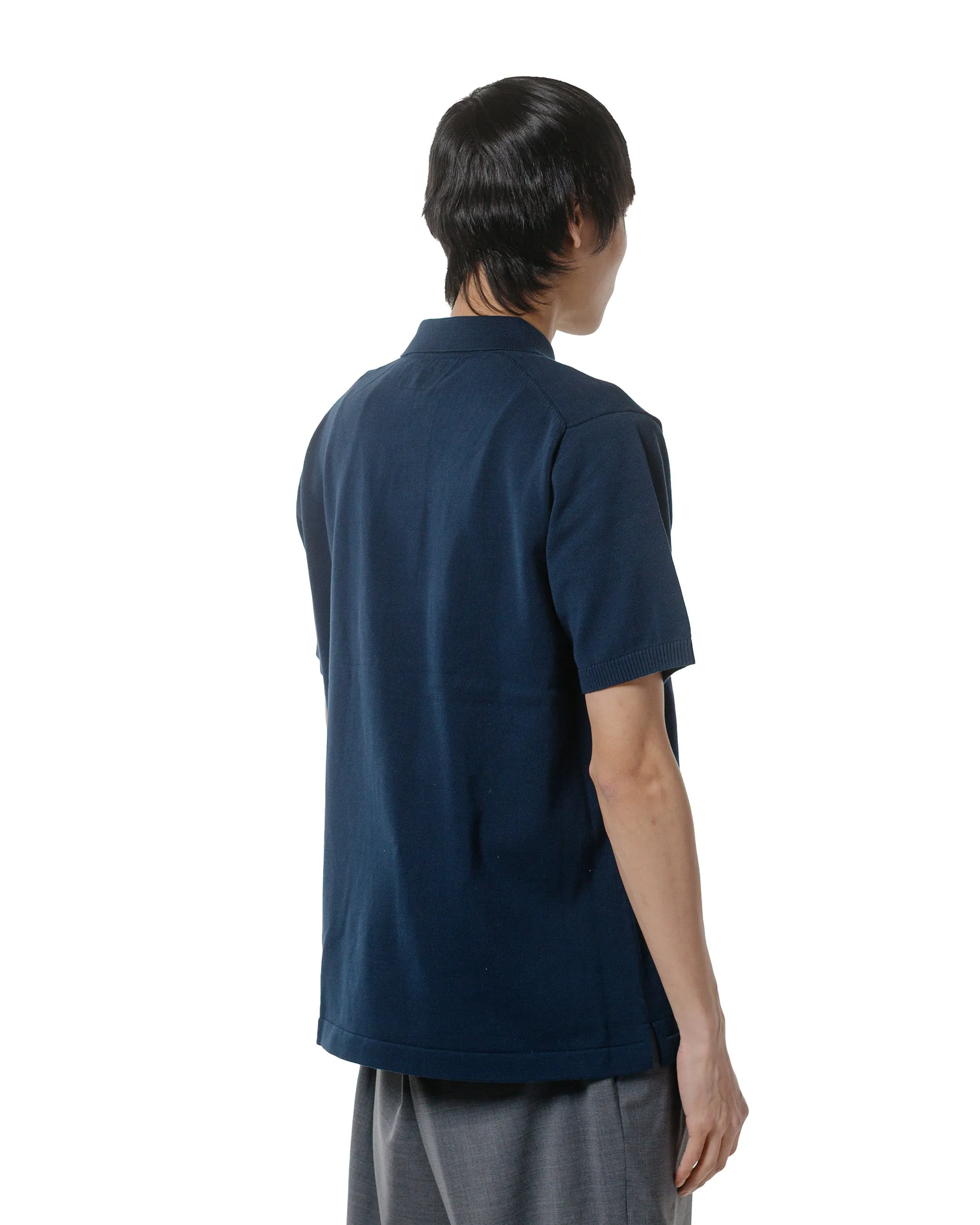 Beams Plus Knit Polo Solid 12G Navy sold by Lost & Found product image thumbnail 3