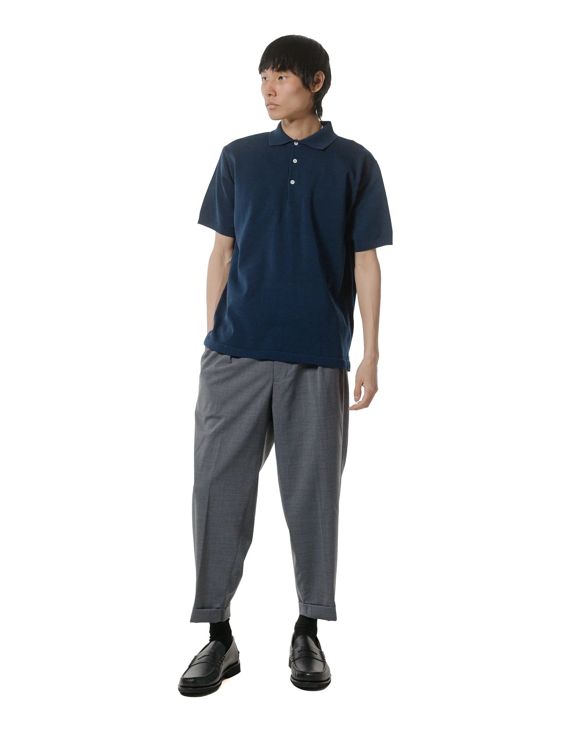 Beams Plus Knit Polo Solid 12G Navy sold by Lost & Found product image thumbnail 4