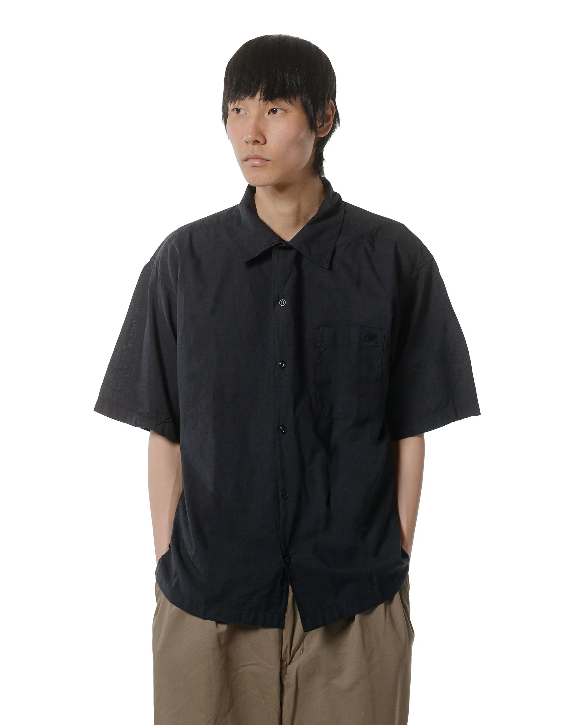 Merz B. Schwanen SHIRT09LP Unisex Short Sleeve Cotton Poplin Shirt Deep Black sold by Lost & Found product image thumbnail 2