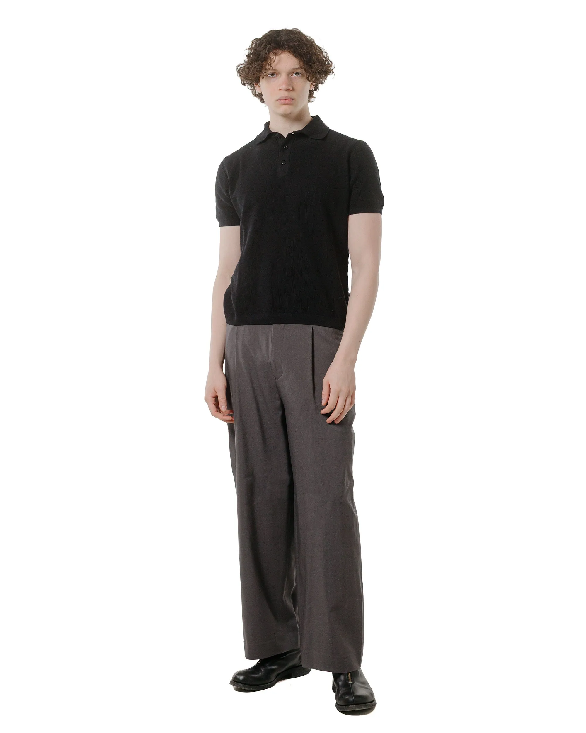 Merz B. Schwanen KPLP02 Knitted Polo Deep Black sold by Lost & Found product image thumbnail 4