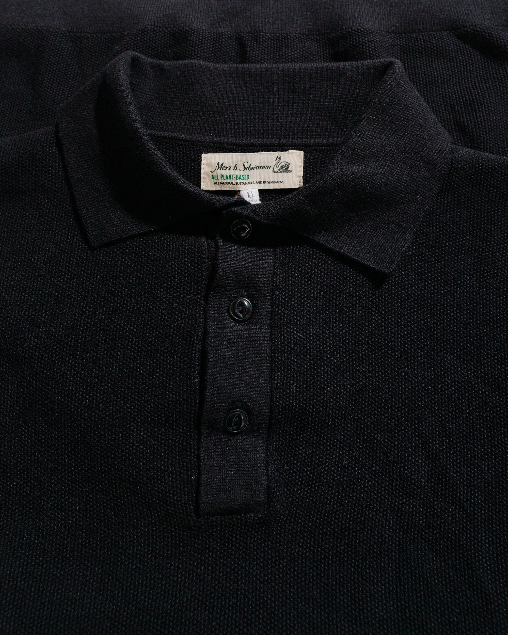 Merz B. Schwanen KPLP02 Knitted Polo Deep Black sold by Lost & Found product image thumbnail 5