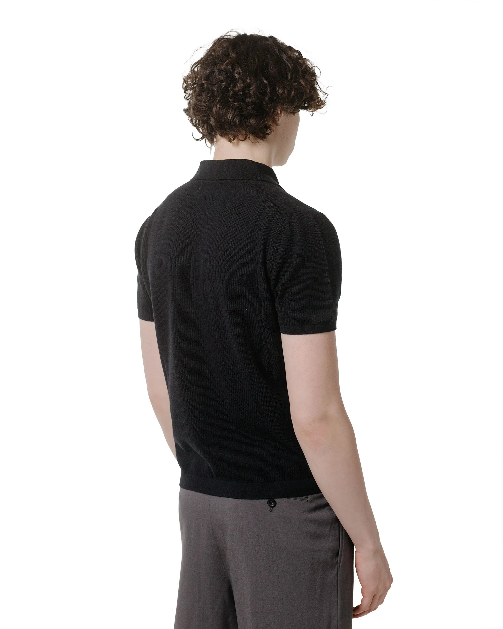 Merz B. Schwanen KPLP02 Knitted Polo Deep Black sold by Lost & Found product image thumbnail 3