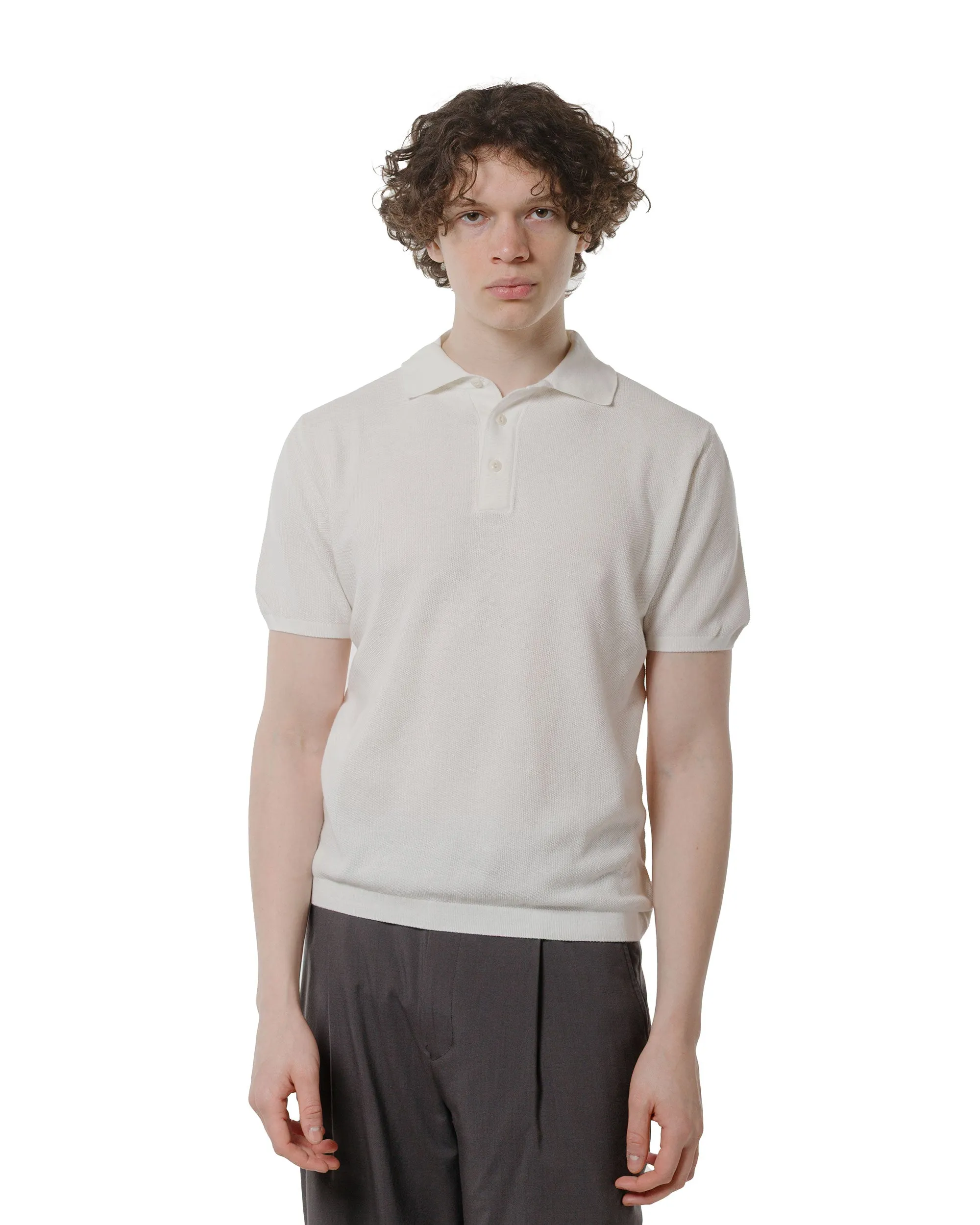 Merz B. Schwanen KPLP02 Knitted Polo White sold by Lost & Found product image thumbnail 2