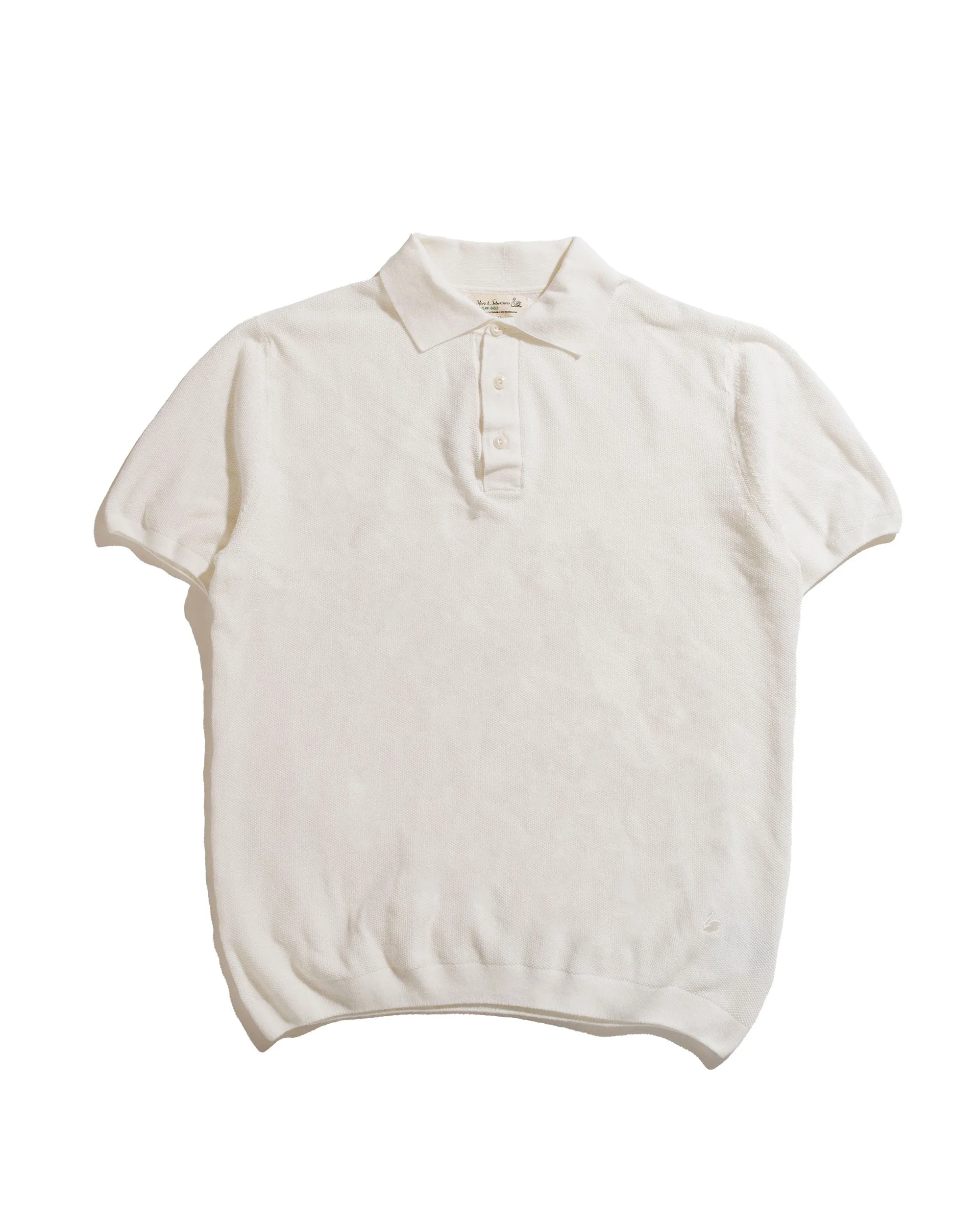 Merz B. Schwanen KPLP02 Knitted Polo White sold by Lost & Found