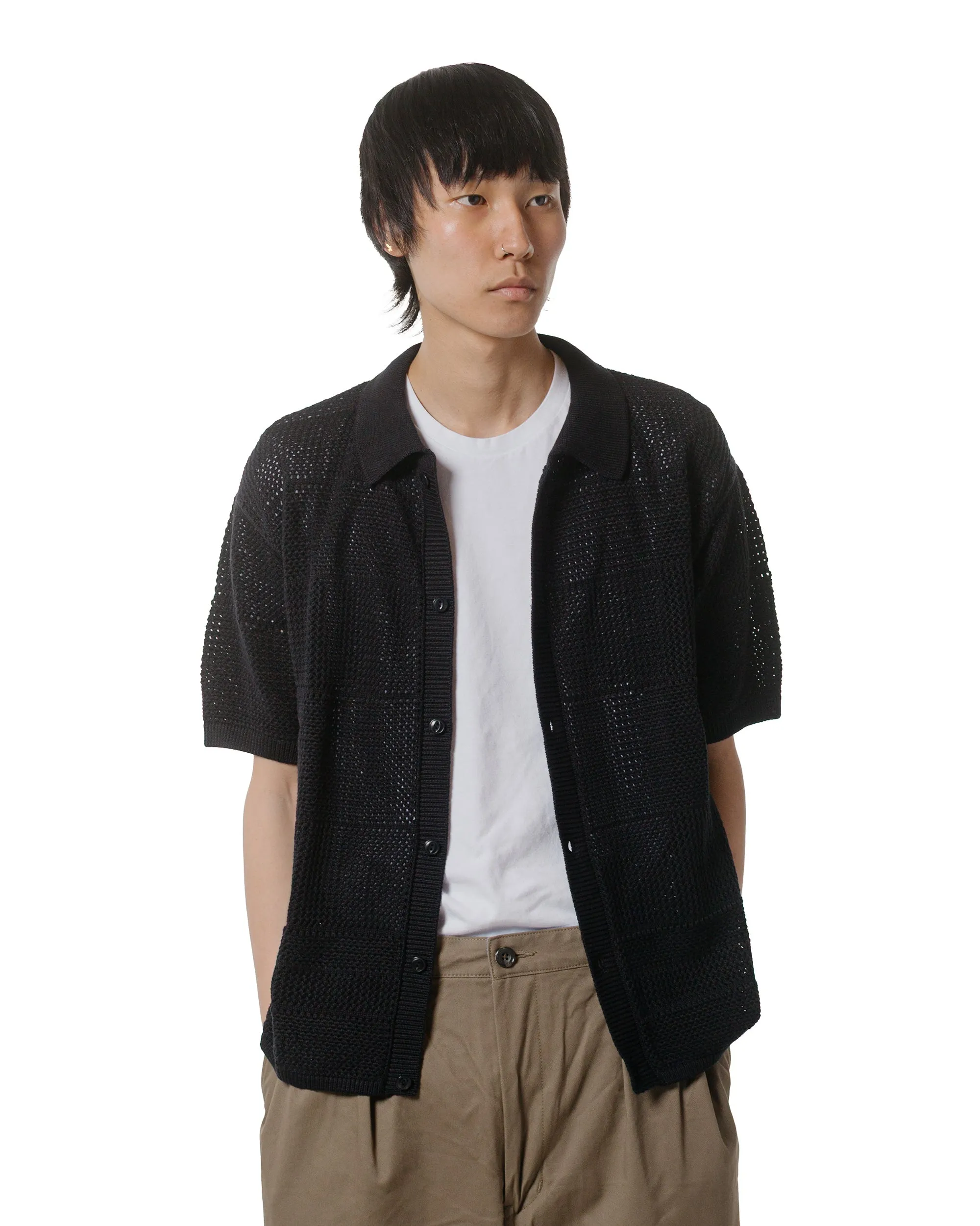 Merz B. Schwanen KNITSHIRT01 Crochet Shirt Deep Black sold by Lost & Found product image thumbnail 2