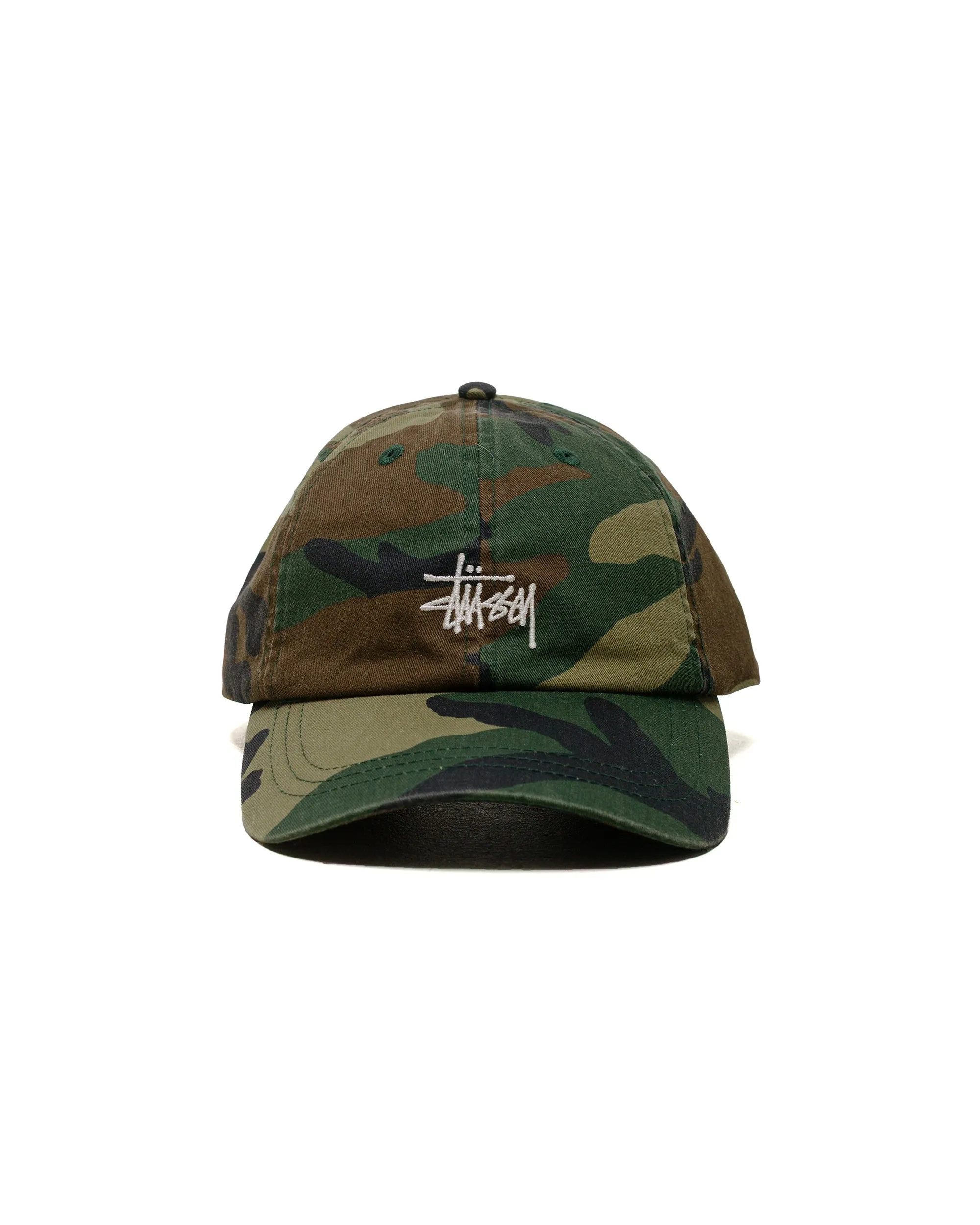 Stüssy Basic Stüssy Cap Washed Woodland Camo sold by Lost & Found