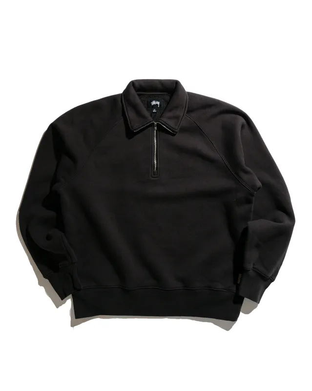 Stüssy Relaxed Half Zip Washed Black sold by Lost & Found