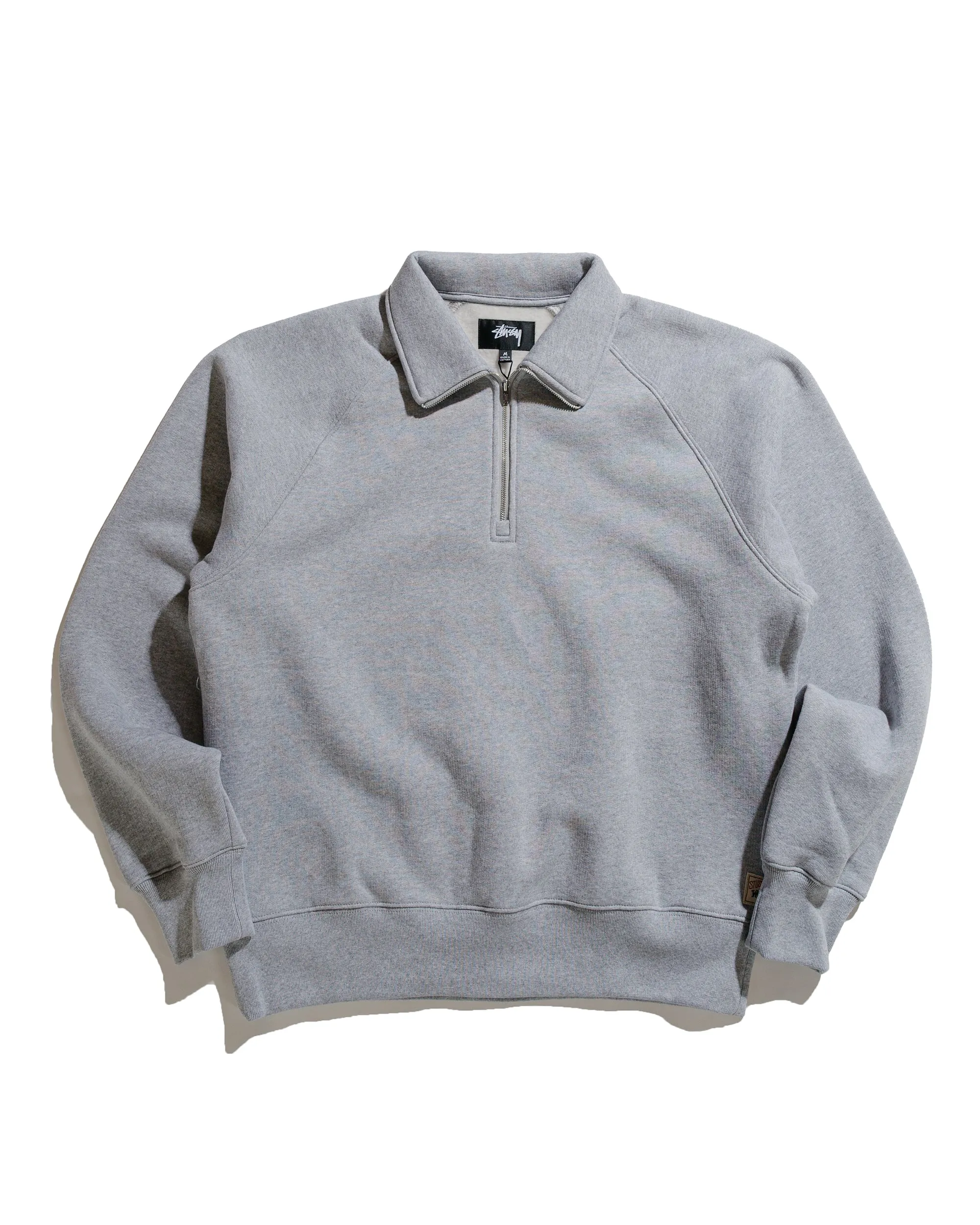 Stüssy Relaxed Half Zip Grey Heather sold by Lost & Found