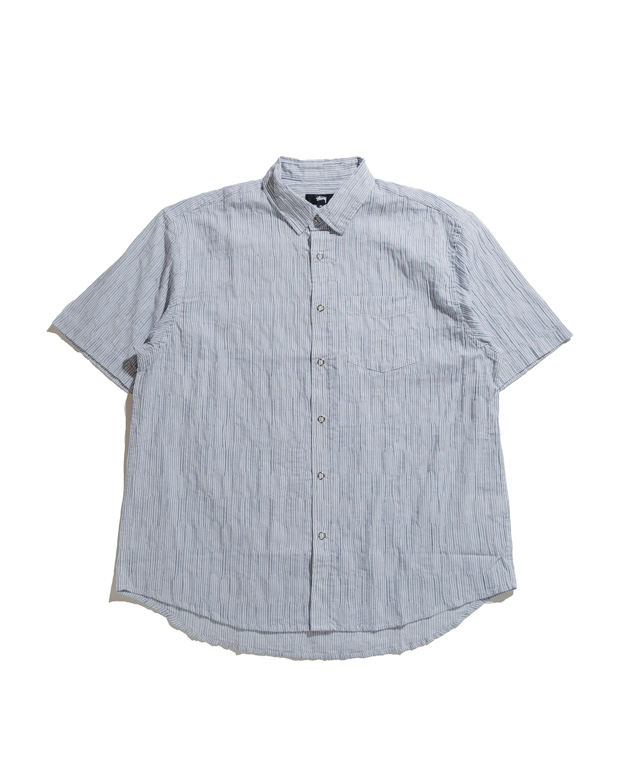 Stüssy Wavy Striped Shirt Blue sold by Lost & Found