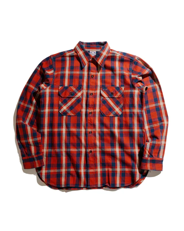 Warehouse Lot. JG-06-2 The Ancient Flannel (The Rounded Pockets) B Pattern Red/Navy sold by Lost & Found