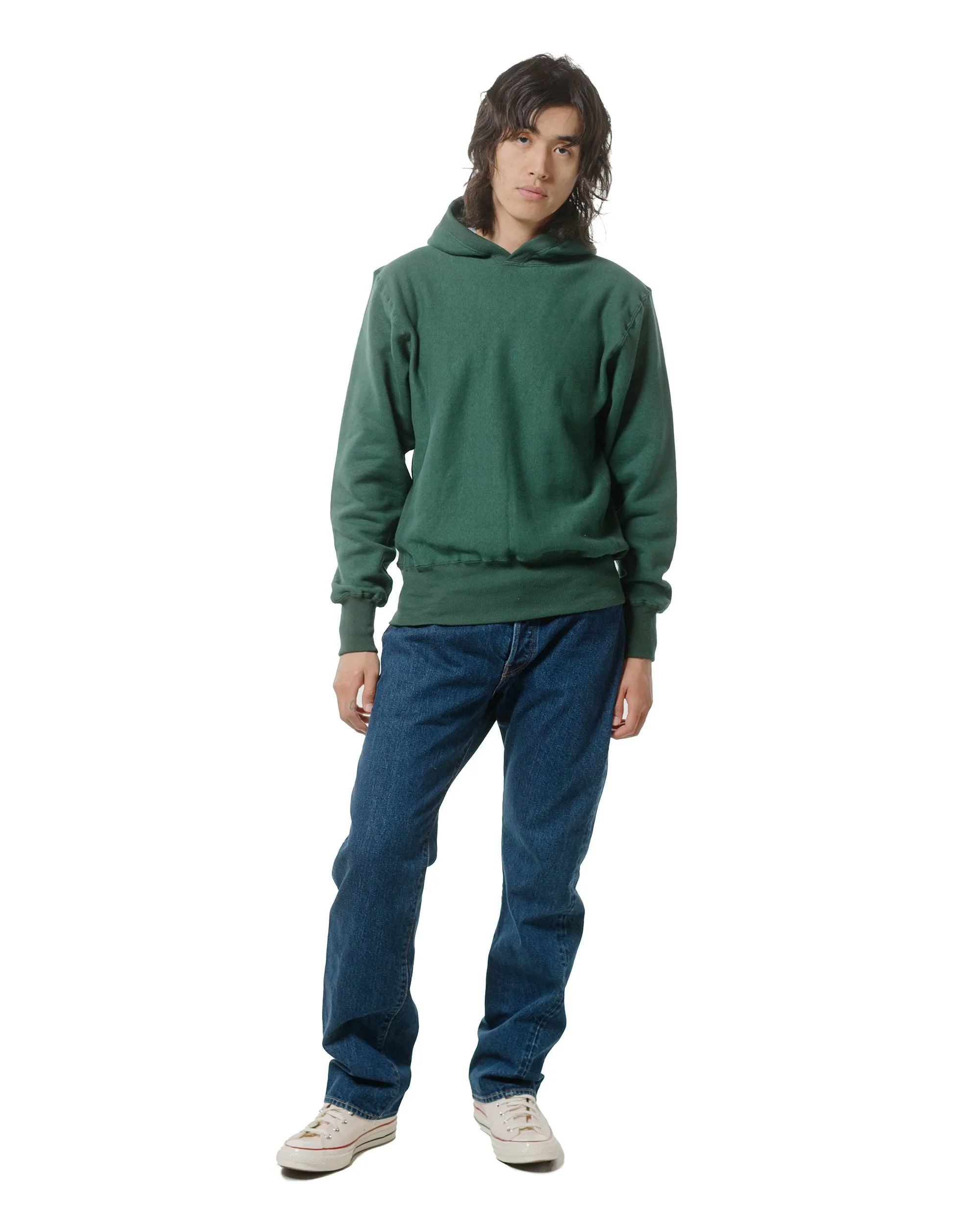 Warehouse Lot. JG-CS17 Rib-Trimmed RW Hoodie No Print Dark Green sold by Lost & Found product image thumbnail 4