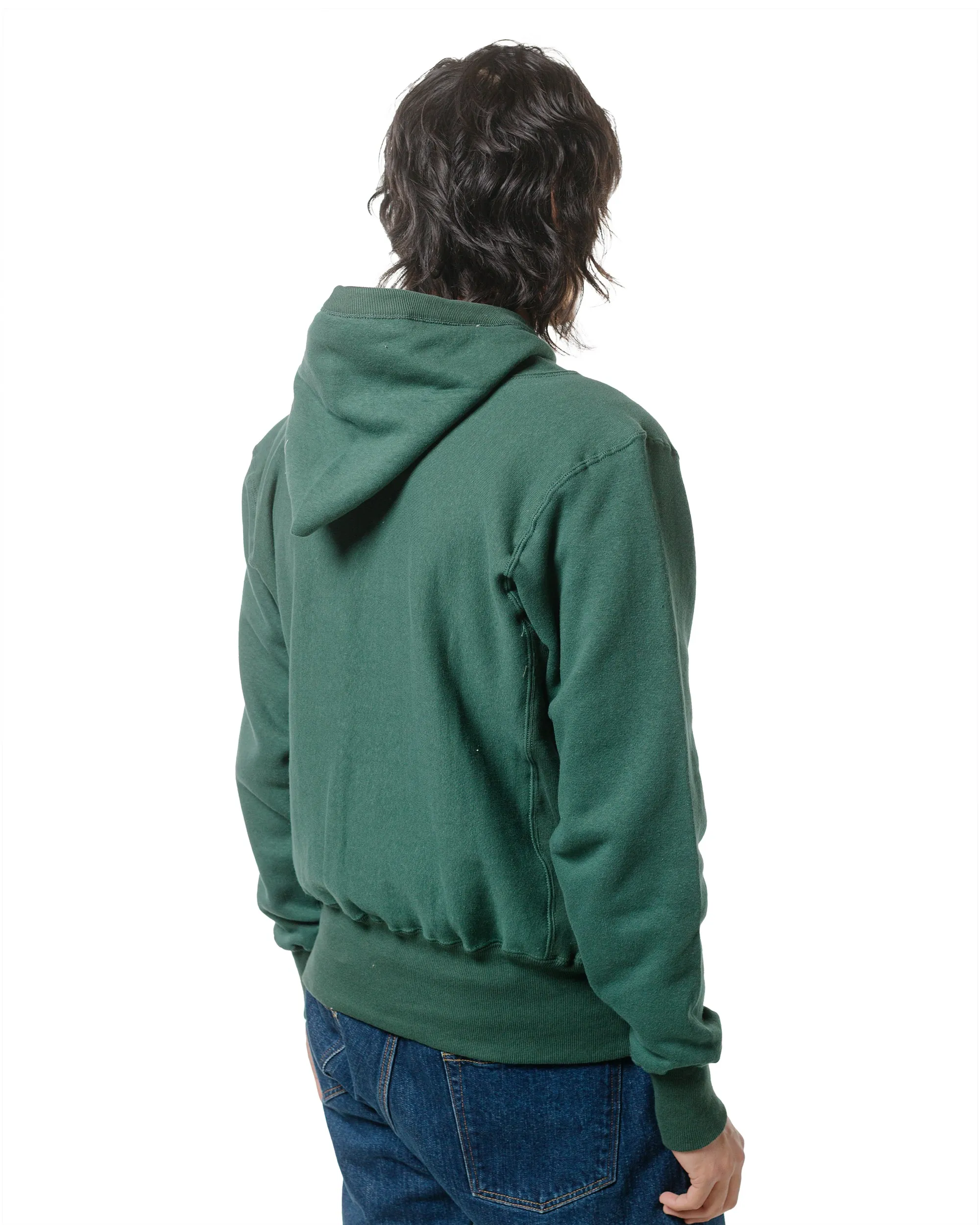 Warehouse Lot. JG-CS17 Rib-Trimmed RW Hoodie No Print Dark Green sold by Lost & Found product image thumbnail 3
