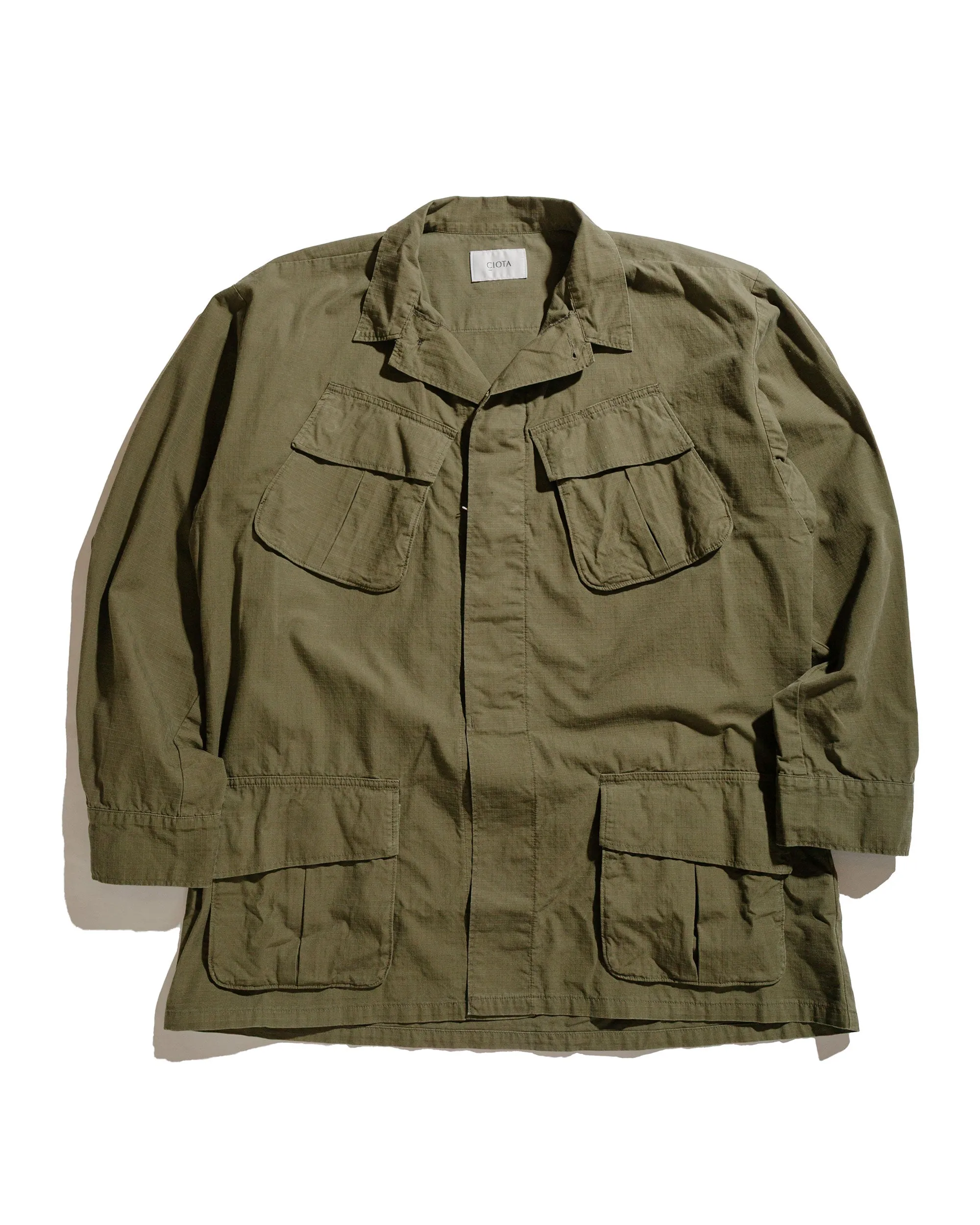 CIOTA Jungle Fatigue Jacket (Rip-stop/Stone Wash) Dark Olive sold by Lost & Found