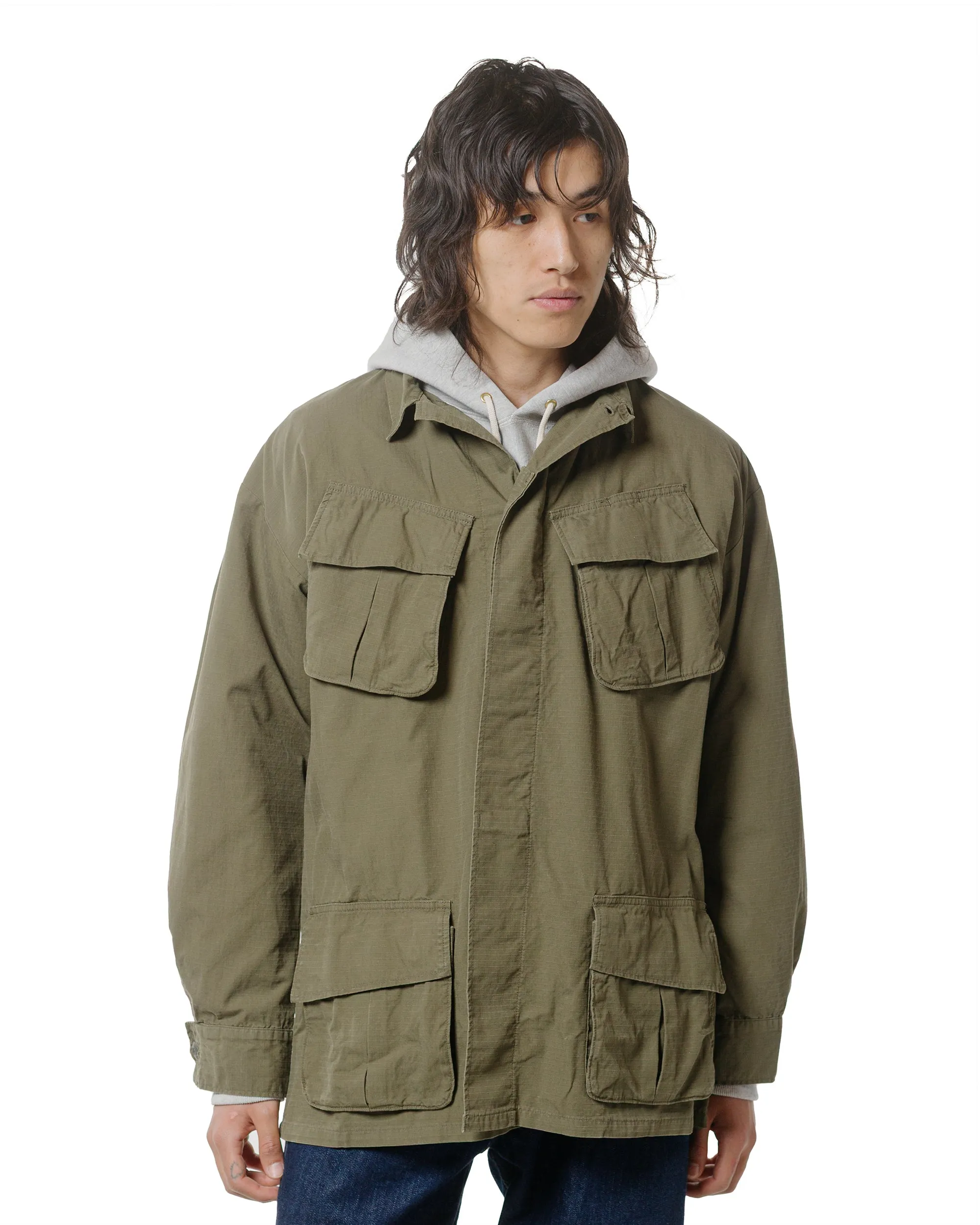 CIOTA Jungle Fatigue Jacket (Rip-stop/Stone Wash) Dark Olive sold by Lost & Found product image thumbnail 2