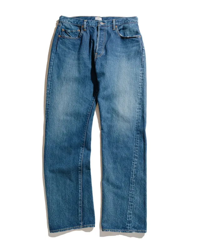 CIOTA Straight 5 Pocket Pants (Real Indigo) Medium Dark Blue Damage sold by Lost & Found