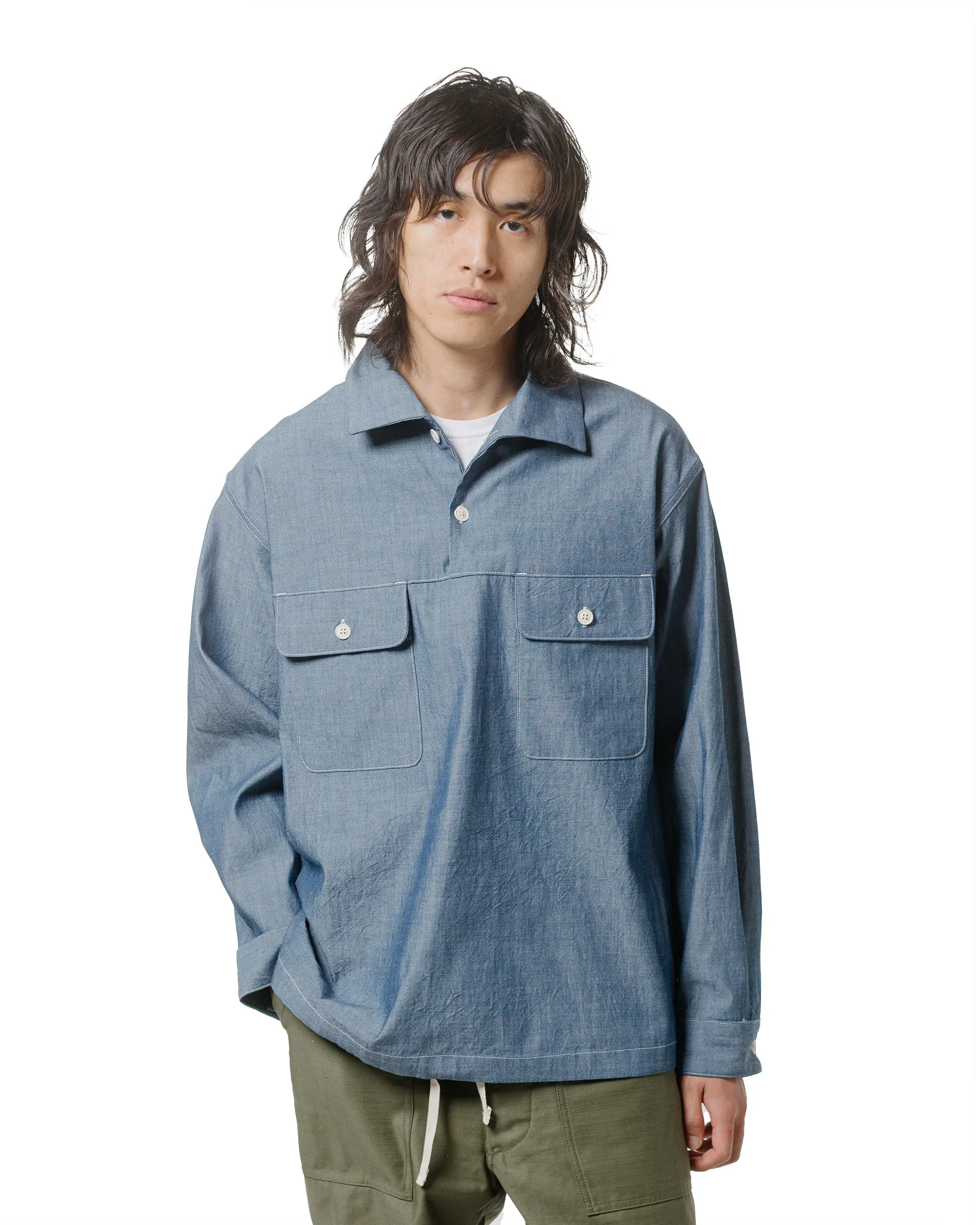 Engineered Garments Workaday Jumper Shirt Indigo Cotton Chambray sold by Lost & Found product image thumbnail 2