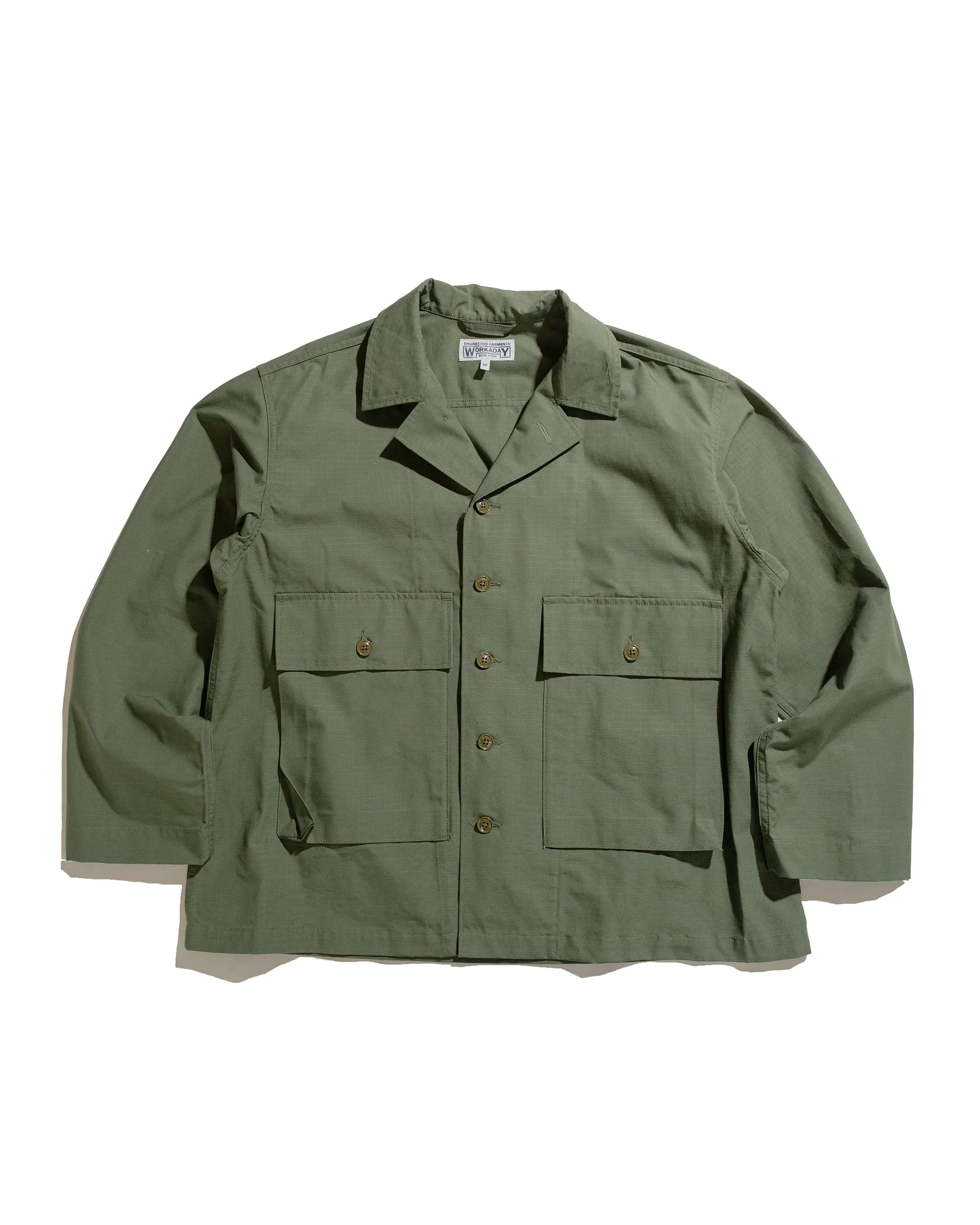 Engineered Garments Workaday Sea Bees Jacket Olive Cotton Ripstop sold by Lost & Found