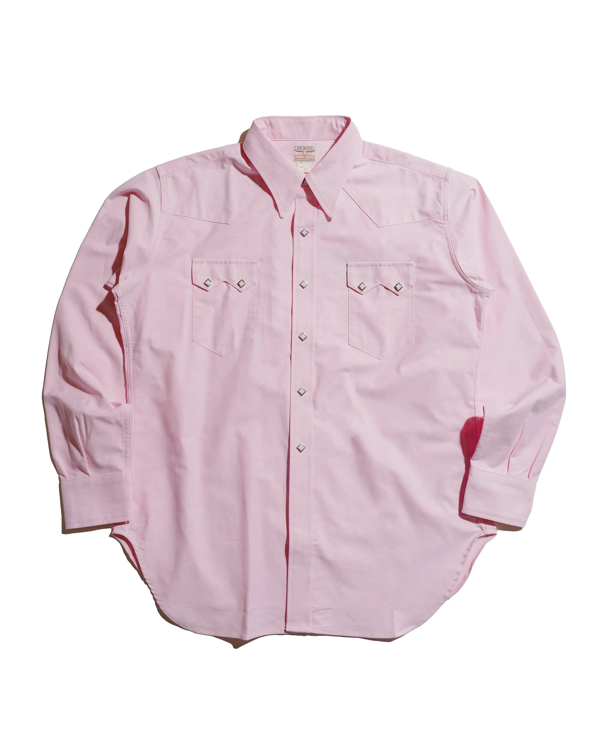 The Real McCoy's MS25012 Oxford Western Shirt / Sawtooth Pink sold by Lost & Found