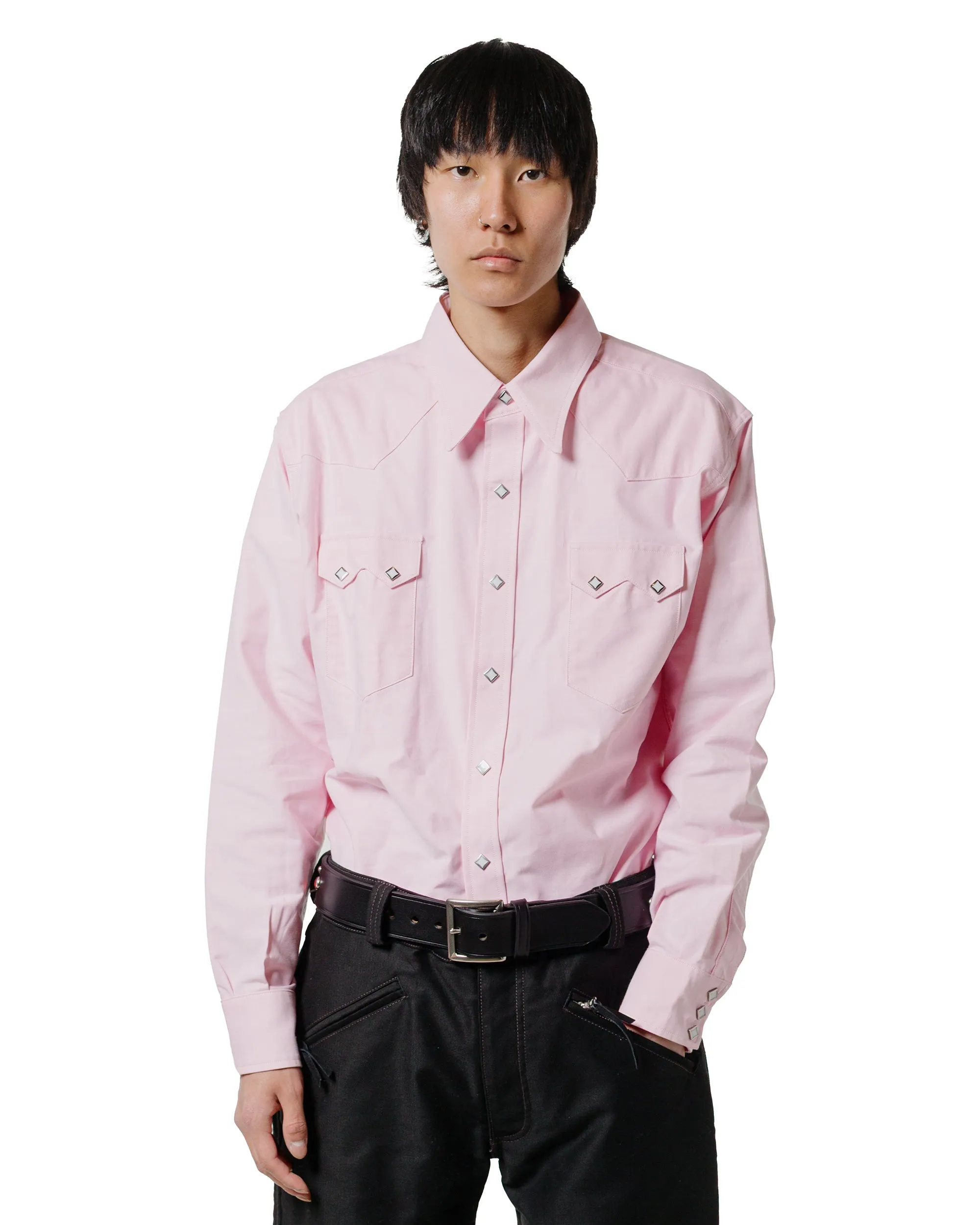 The Real McCoy's MS25012 Oxford Western Shirt / Sawtooth Pink sold by Lost & Found product image thumbnail 2