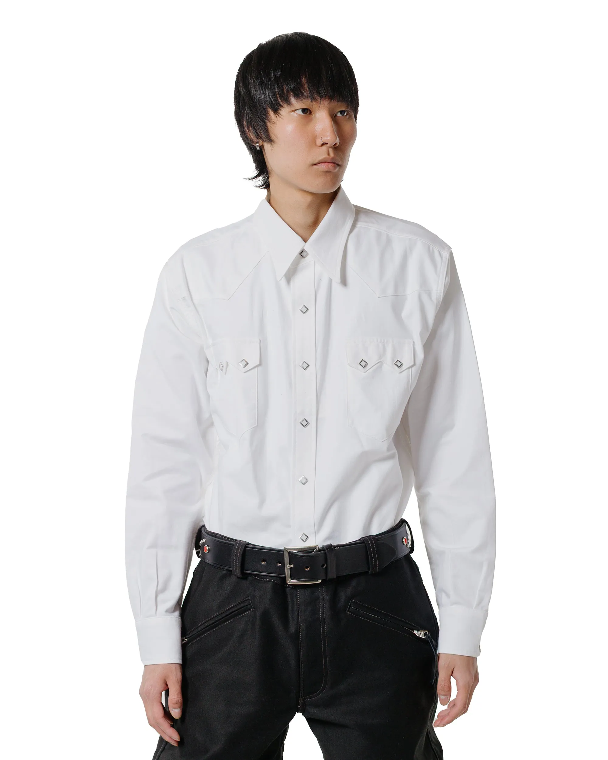 The Real McCoy's MS25012 Oxford Western Shirt / Sawtooth White sold by Lost & Found product image thumbnail 2