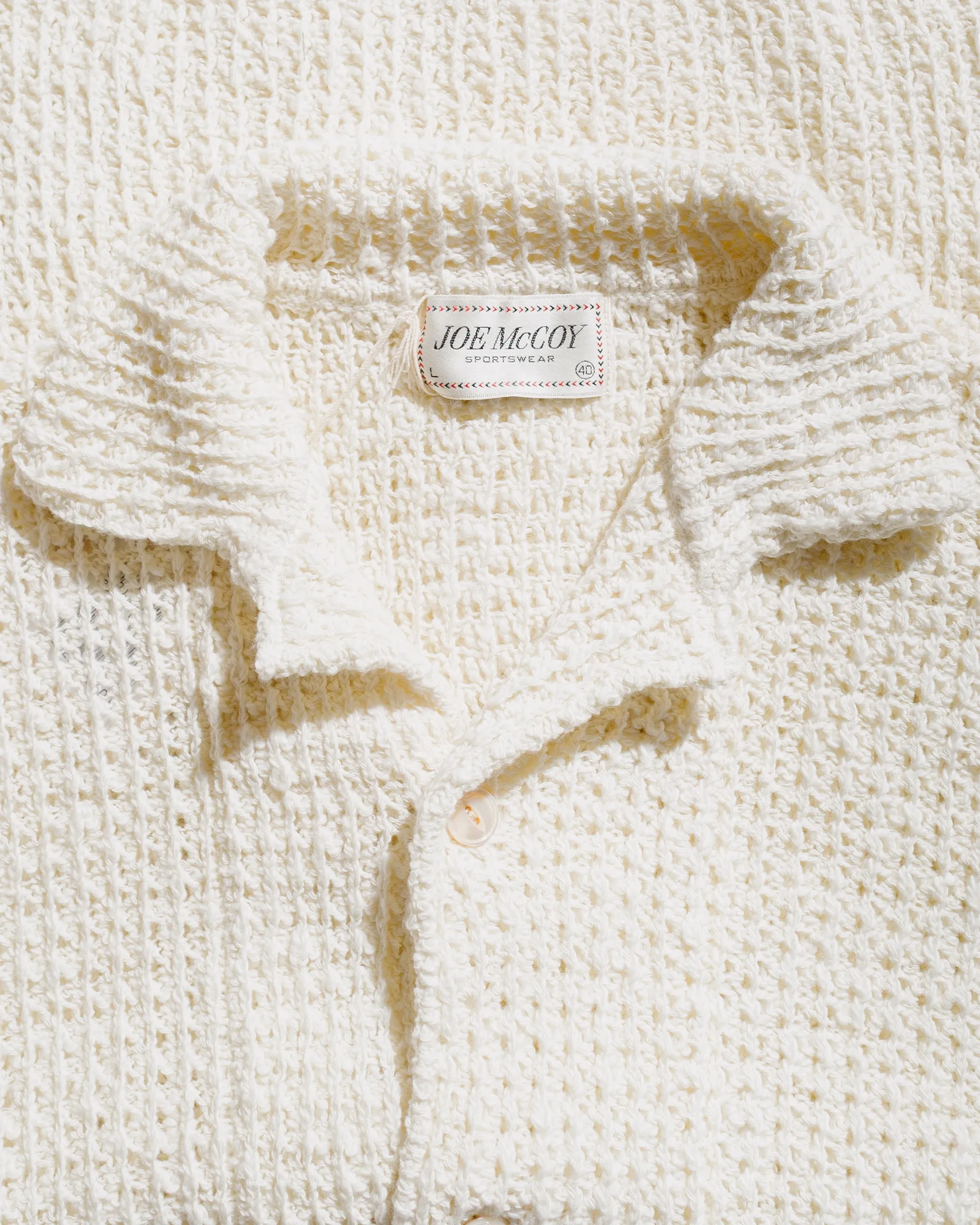 The Real McCoy’s MC25002 Cotton Knitted Button Up Shirt Milk sold by Lost & Found product image thumbnail 5