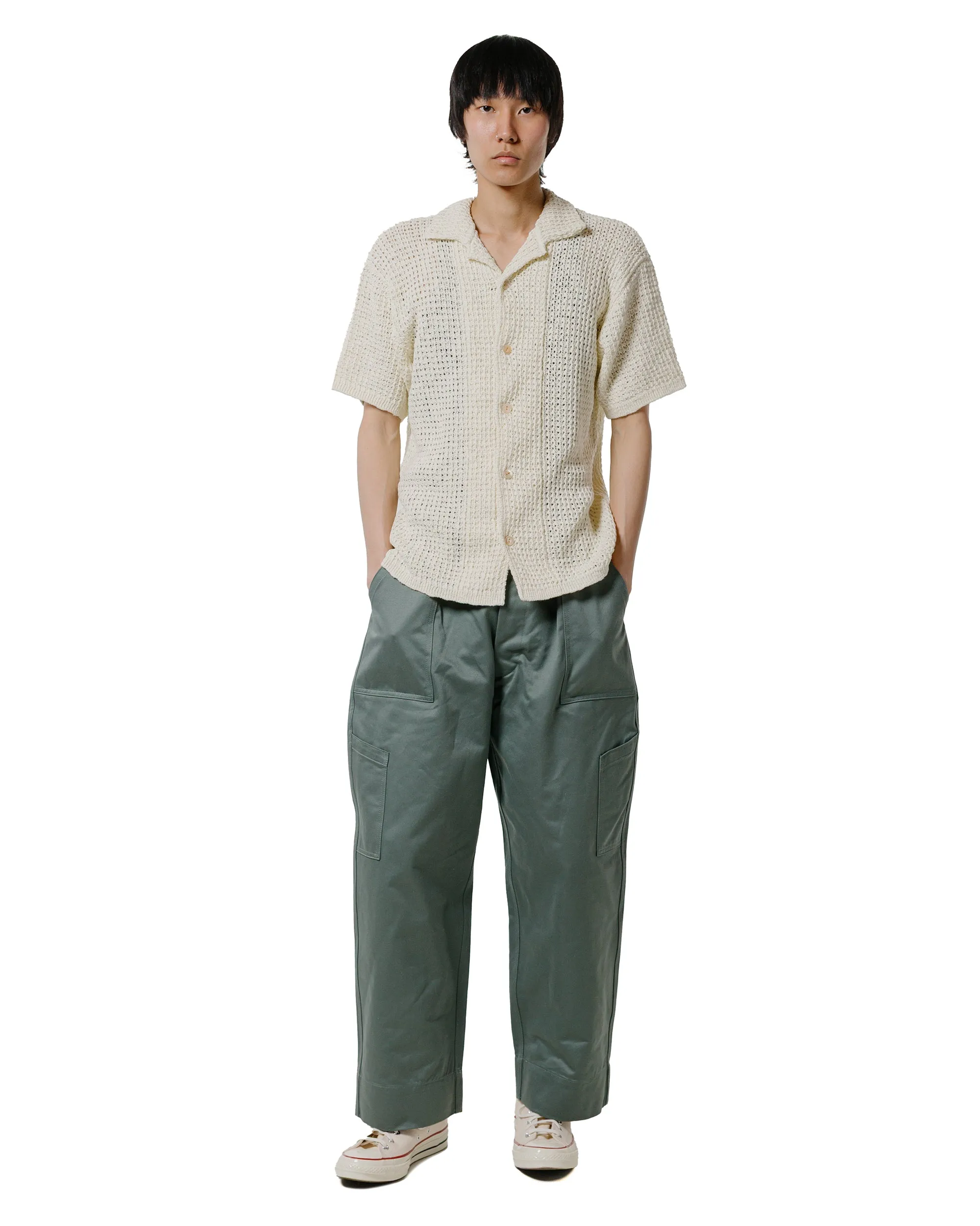 The Real McCoy’s MC25002 Cotton Knitted Button Up Shirt Milk sold by Lost & Found product image thumbnail 4