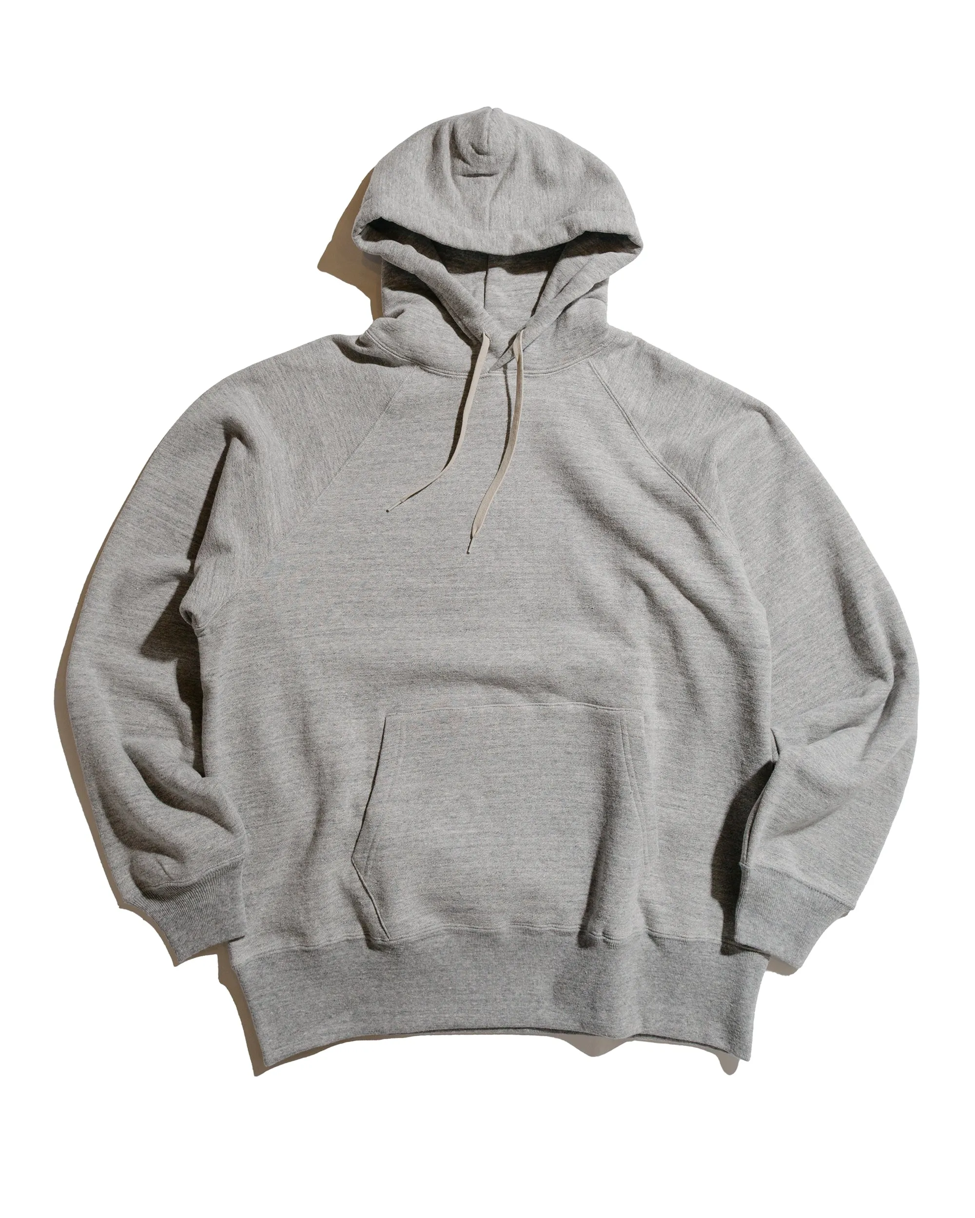 The Real McCoy’s MC24118 9 Oz. Loopwheel Raglan Hooded Sweatshirt Gray sold by Lost & Found