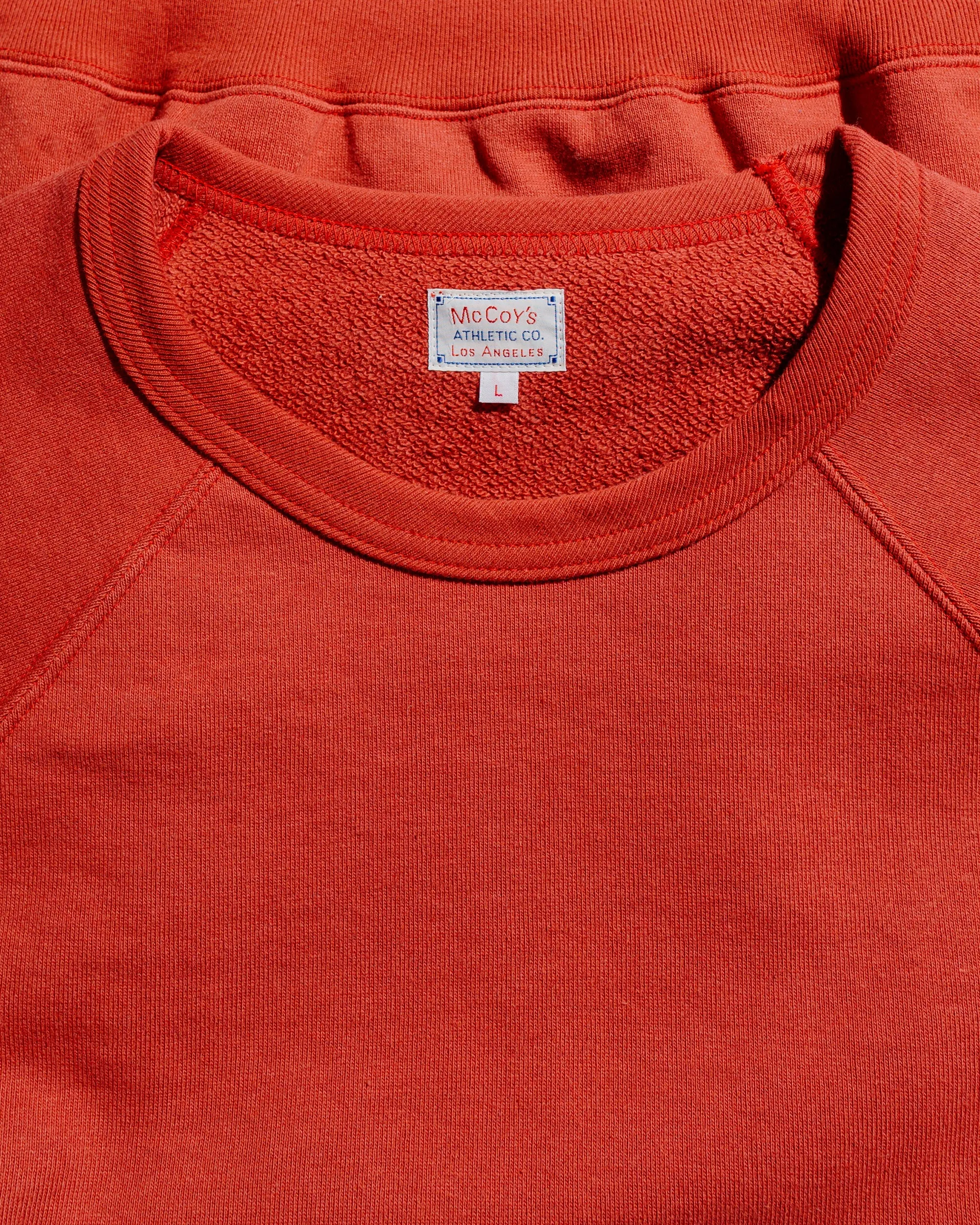 The Real McCoy’s MC24117 9 Oz. Loopwheel Raglan Sweatshirt Cherry sold by Lost & Found product image thumbnail 5