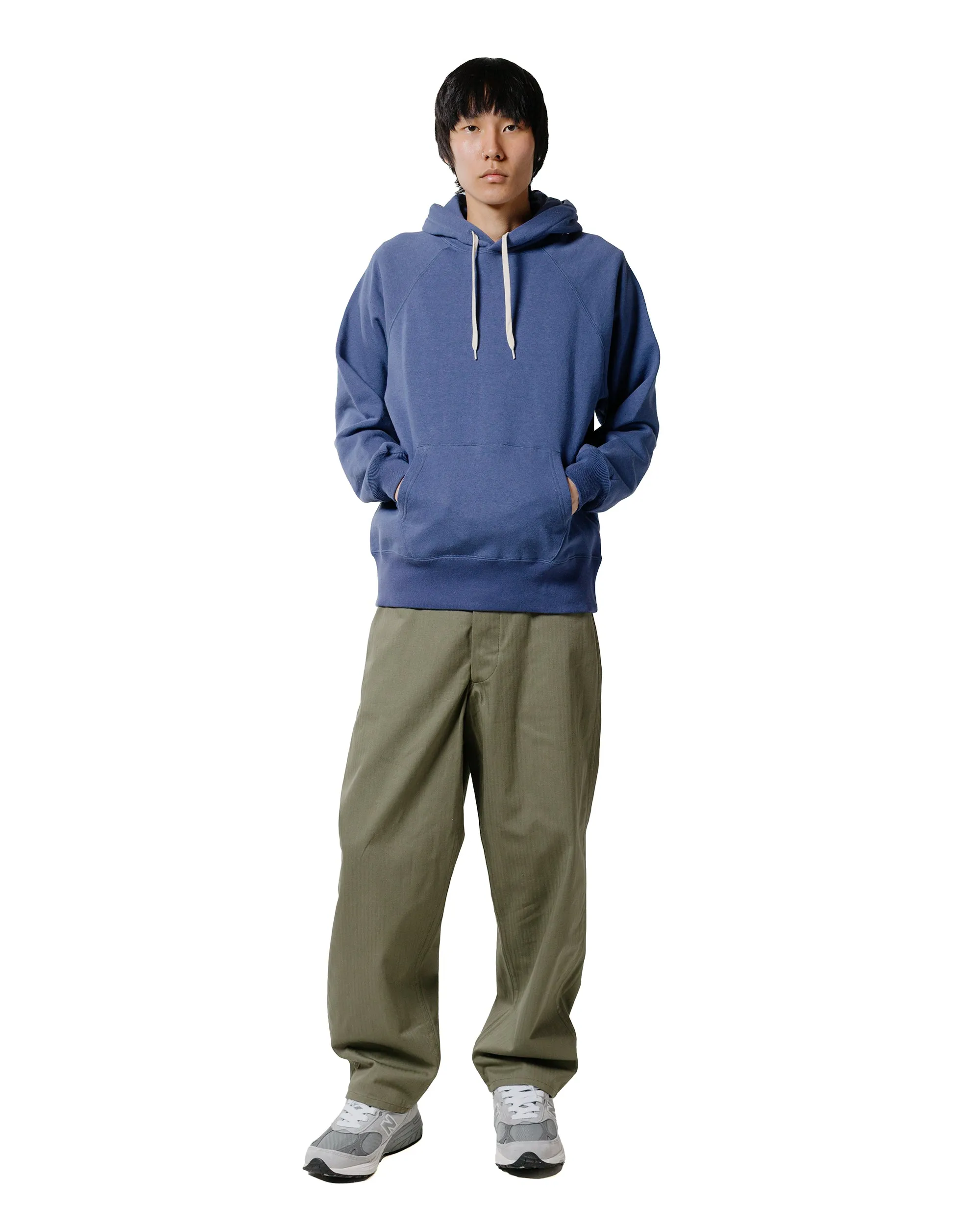 The Real McCoy’s MC24118 9 Oz. Loopwheel Raglan Hooded Sweatshirt MQ Navy sold by Lost & Found product image thumbnail 4