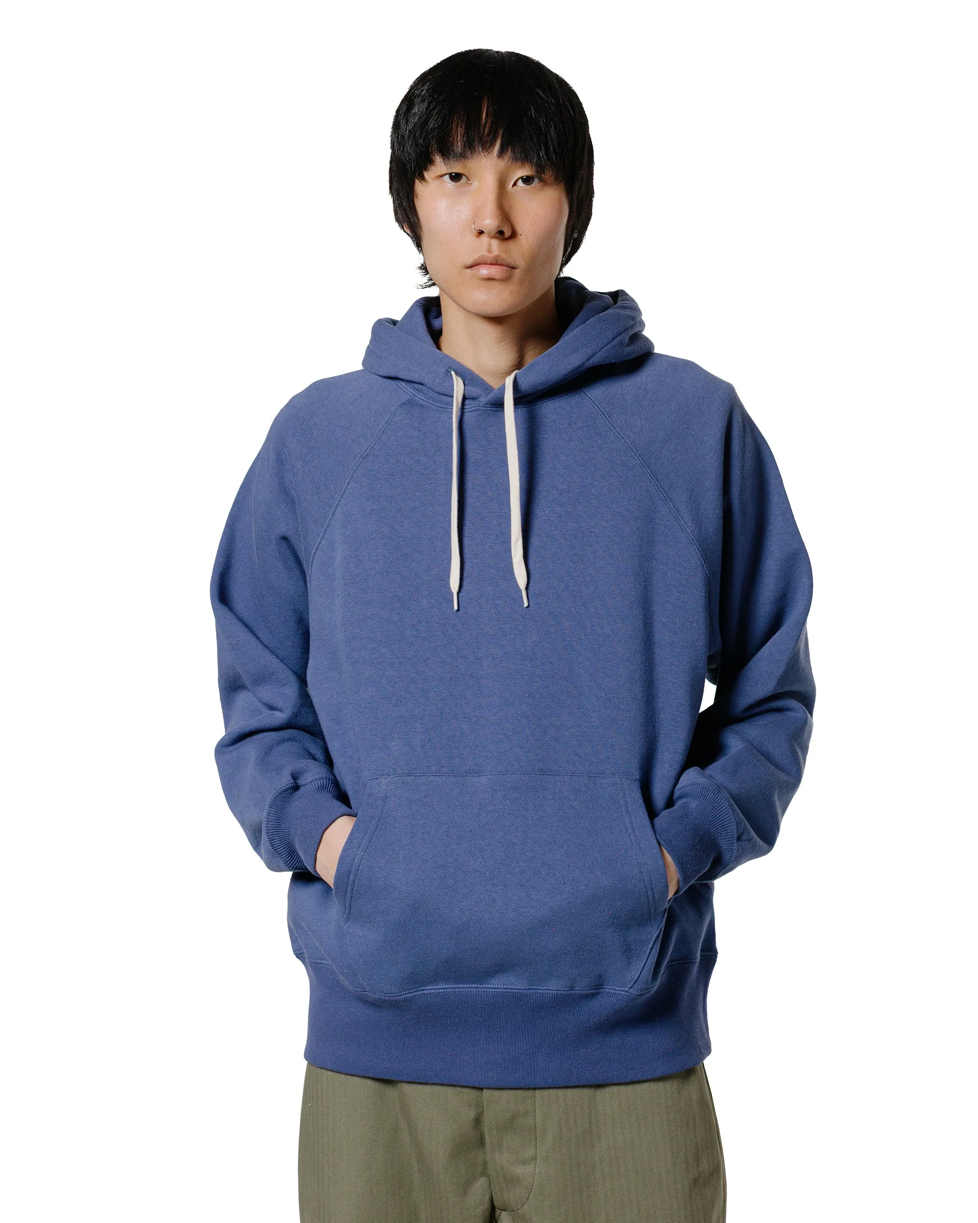 The Real McCoy’s MC24118 9 Oz. Loopwheel Raglan Hooded Sweatshirt MQ Navy sold by Lost & Found product image thumbnail 2