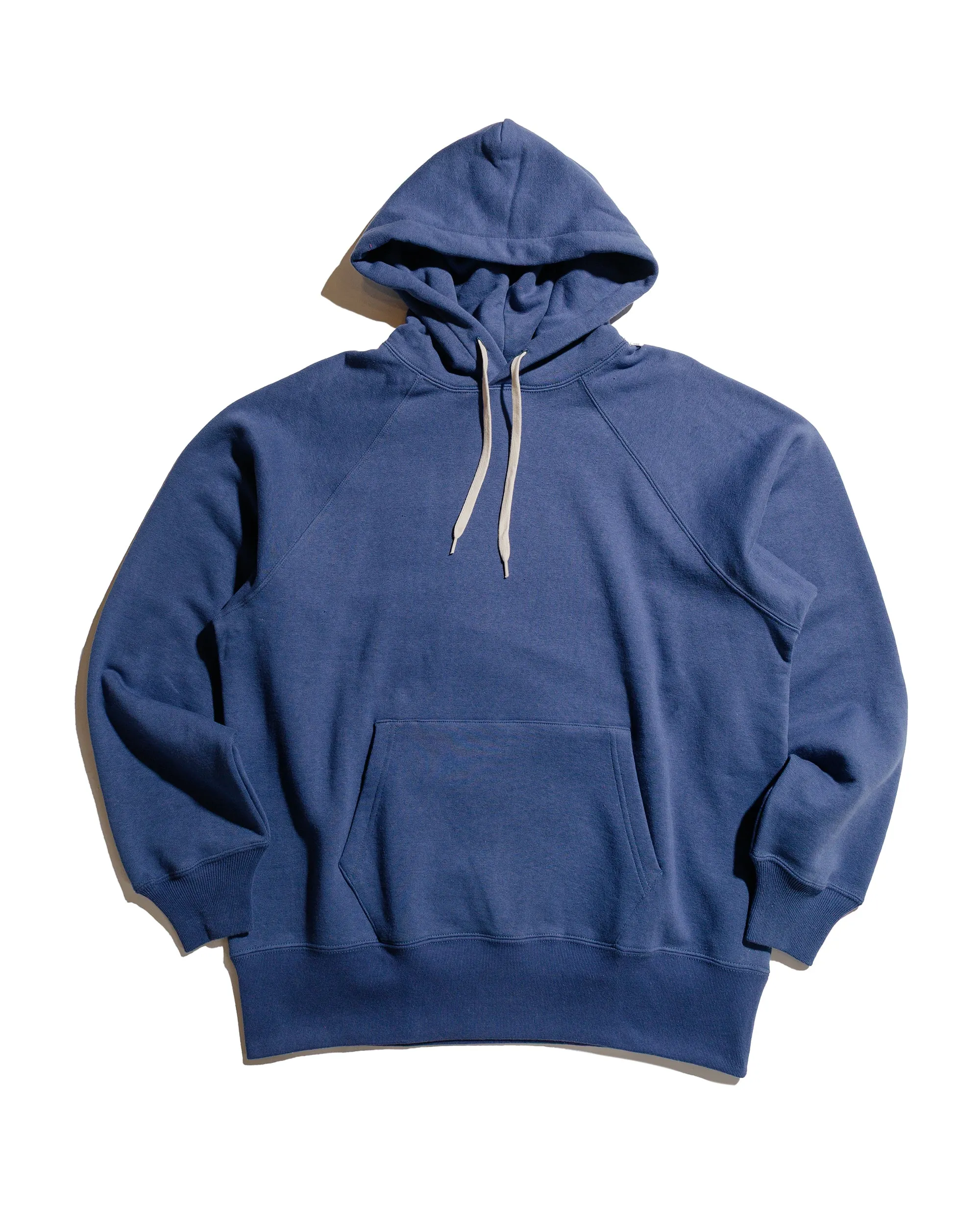 The Real McCoy’s MC24118 9 Oz. Loopwheel Raglan Hooded Sweatshirt MQ Navy sold by Lost & Found