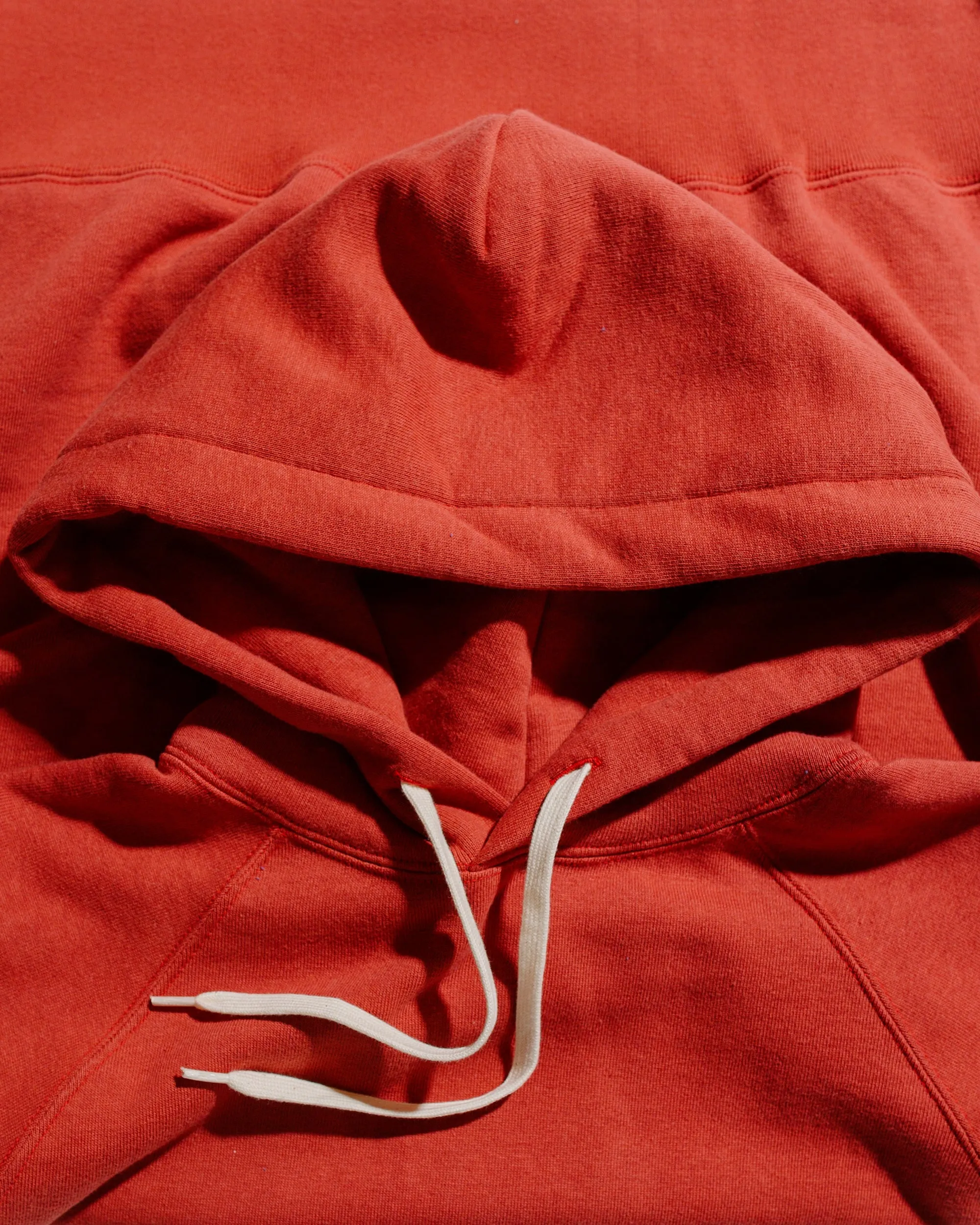 The Real McCoy’s MC24118 9 Oz. Loopwheel Raglan Hooded Sweatshirt Cherry sold by Lost & Found product image thumbnail 5
