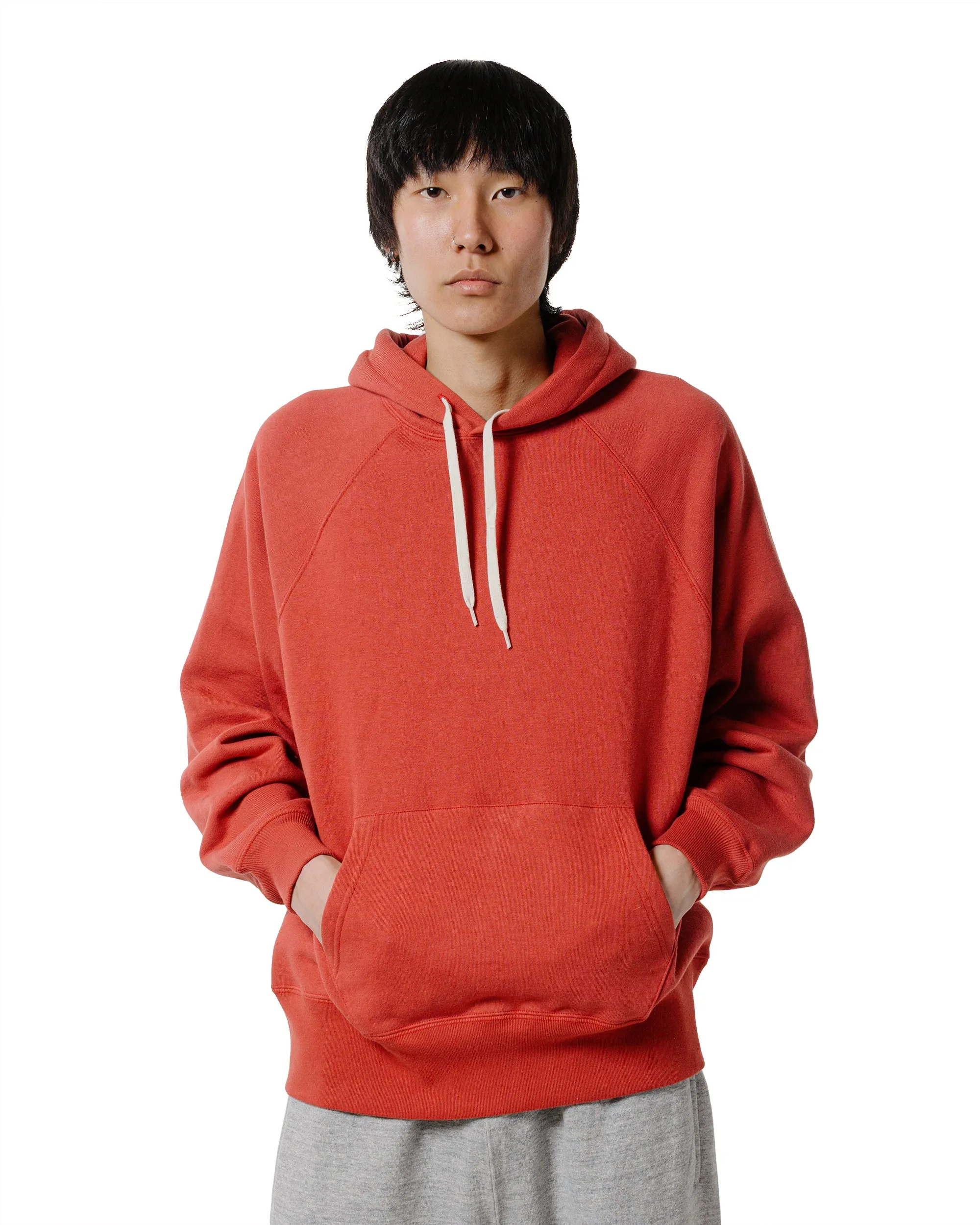 The Real McCoy’s MC24118 9 Oz. Loopwheel Raglan Hooded Sweatshirt Cherry sold by Lost & Found product image thumbnail 2