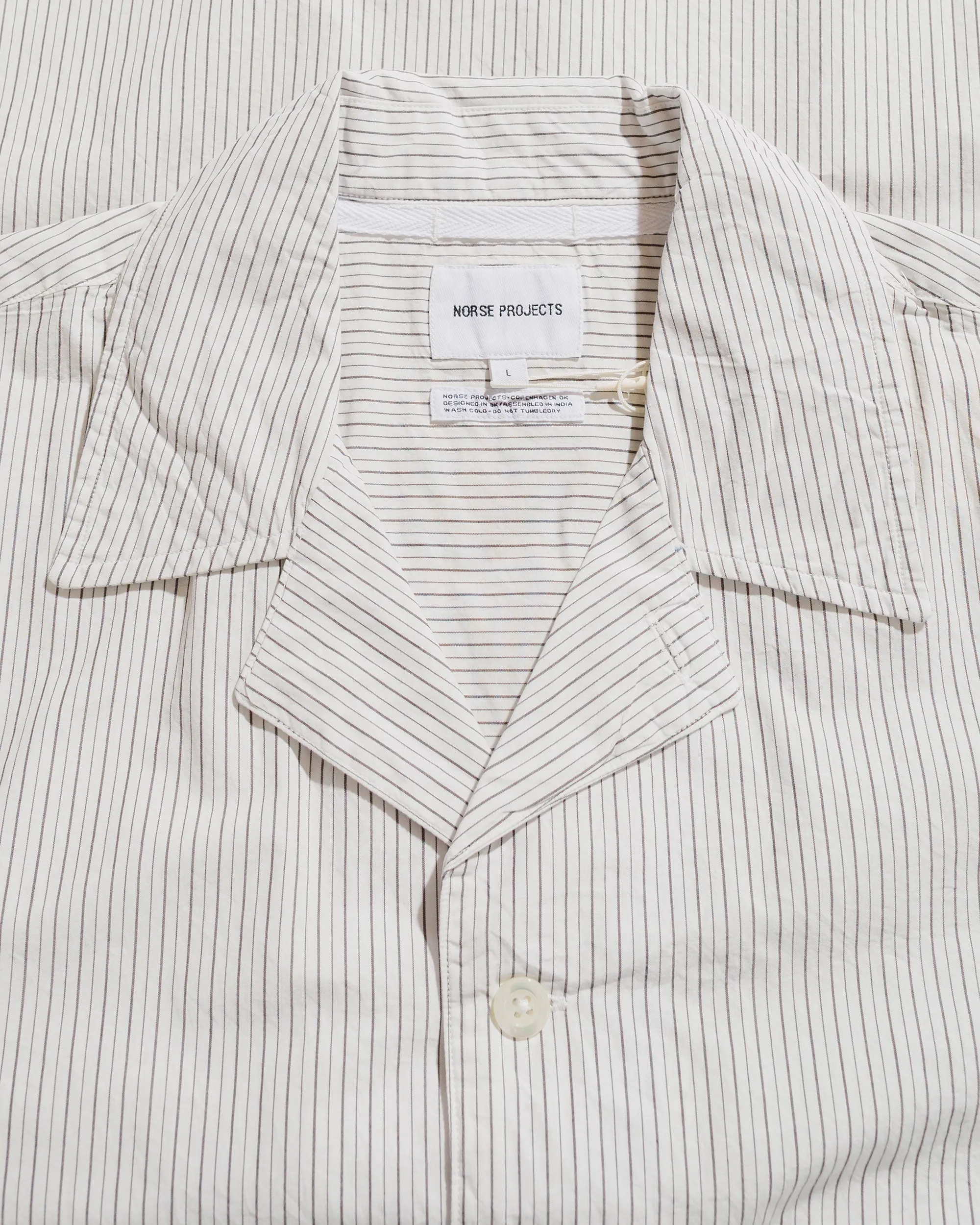 Norse Projects Mads Poplin Stripe SS Ecru sold by Lost & Found product image thumbnail 5