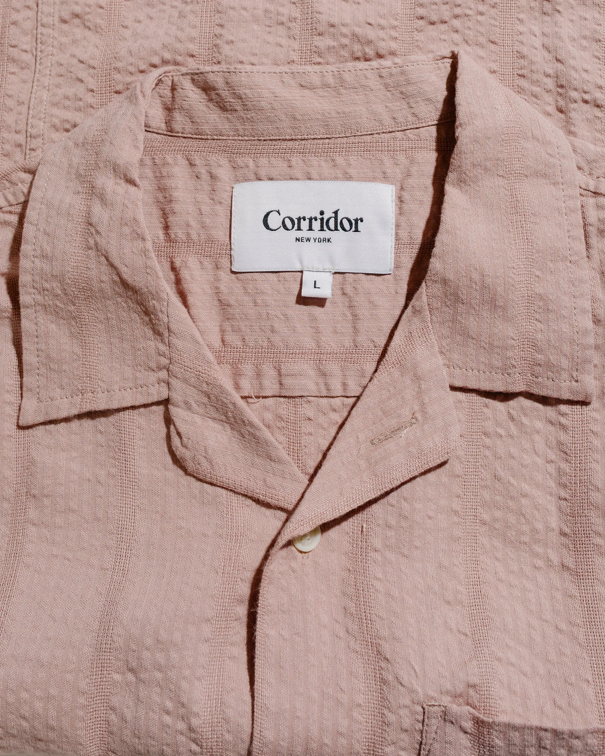 Corridor Striped Seersucker SS Pink sold by Lost & Found product image thumbnail 5