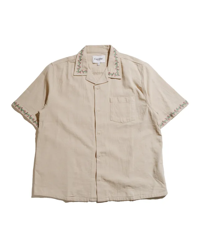 Corridor Hopsack Embroidered SS Camp Khaki sold by Lost & Found