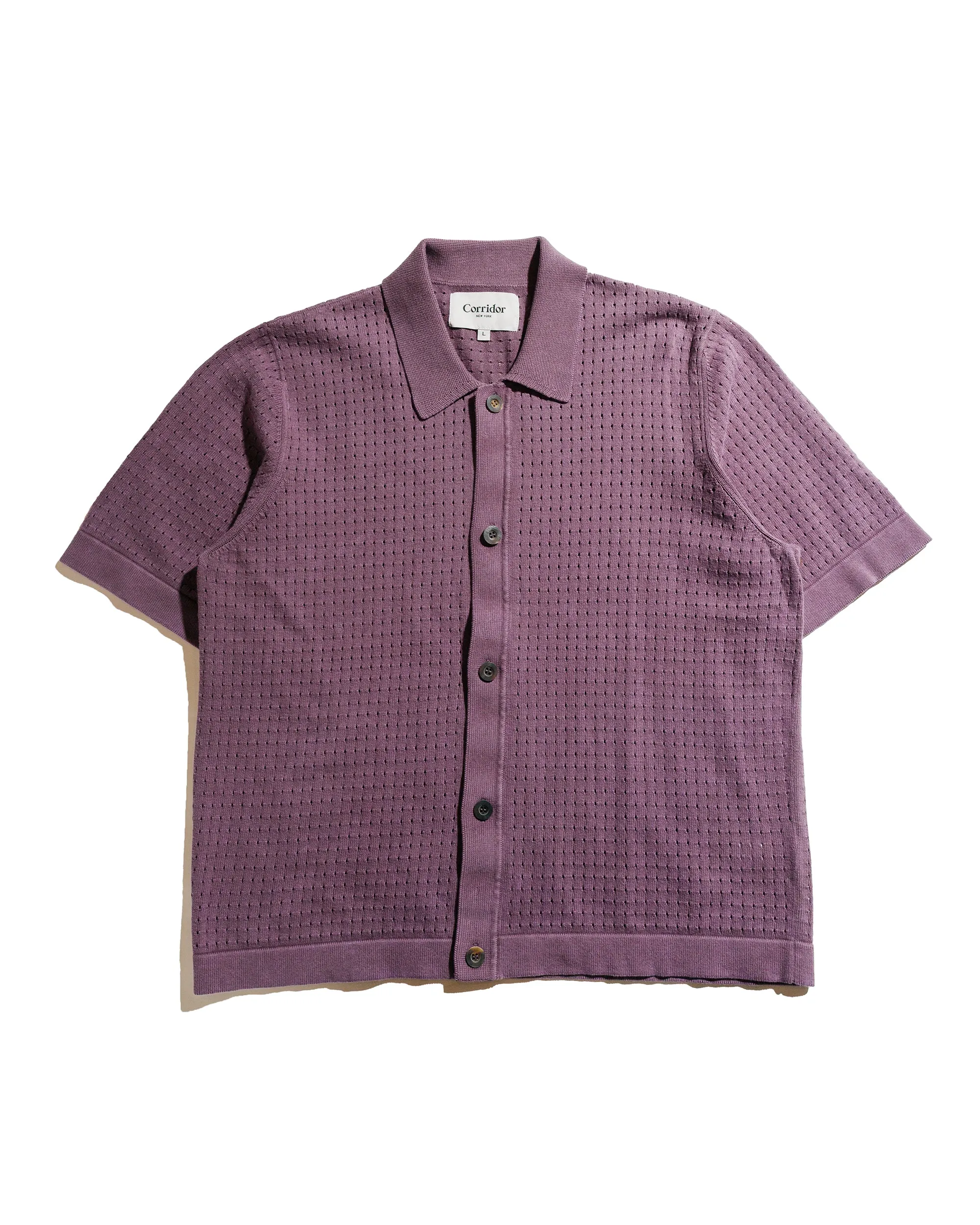 Corridor Acid Wash Pointelle Button Down Violet sold by Lost & Found